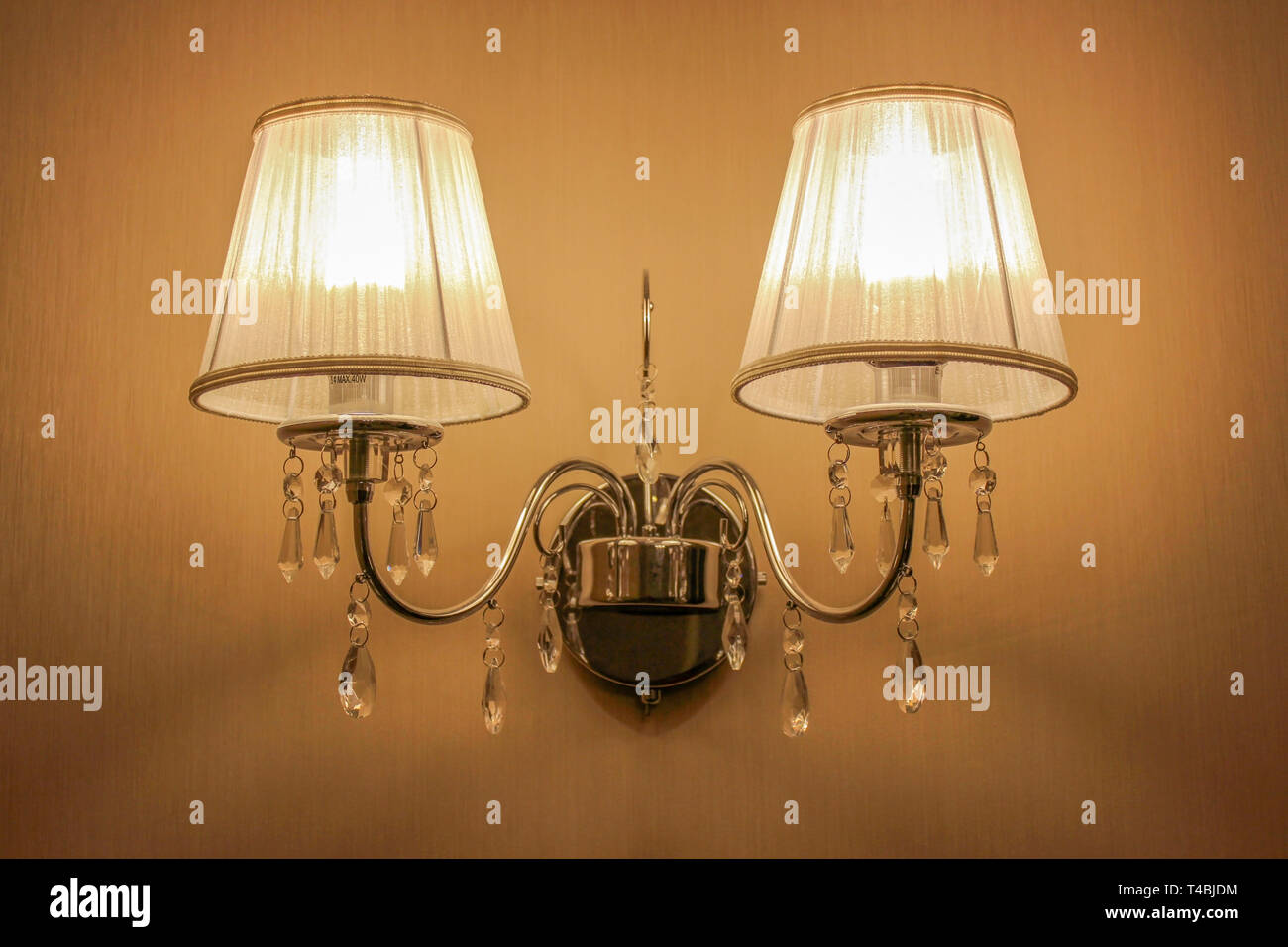 Wall Sconces With Two Lights In A Classic Style Stock Photo Alamy