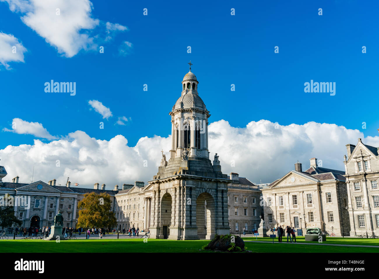 Iconic landmarks - The Campanile of Trinity College at Dublin, Ireland Stock Photo