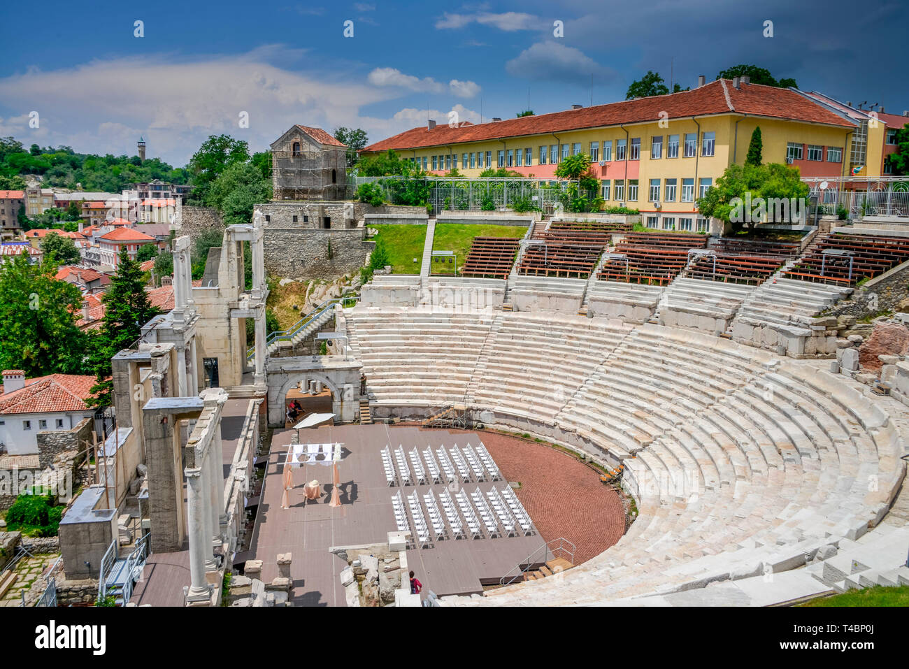 Roemisches Amphitheater, Altstadt, Plovdiv, Bulgarien Stock Photo