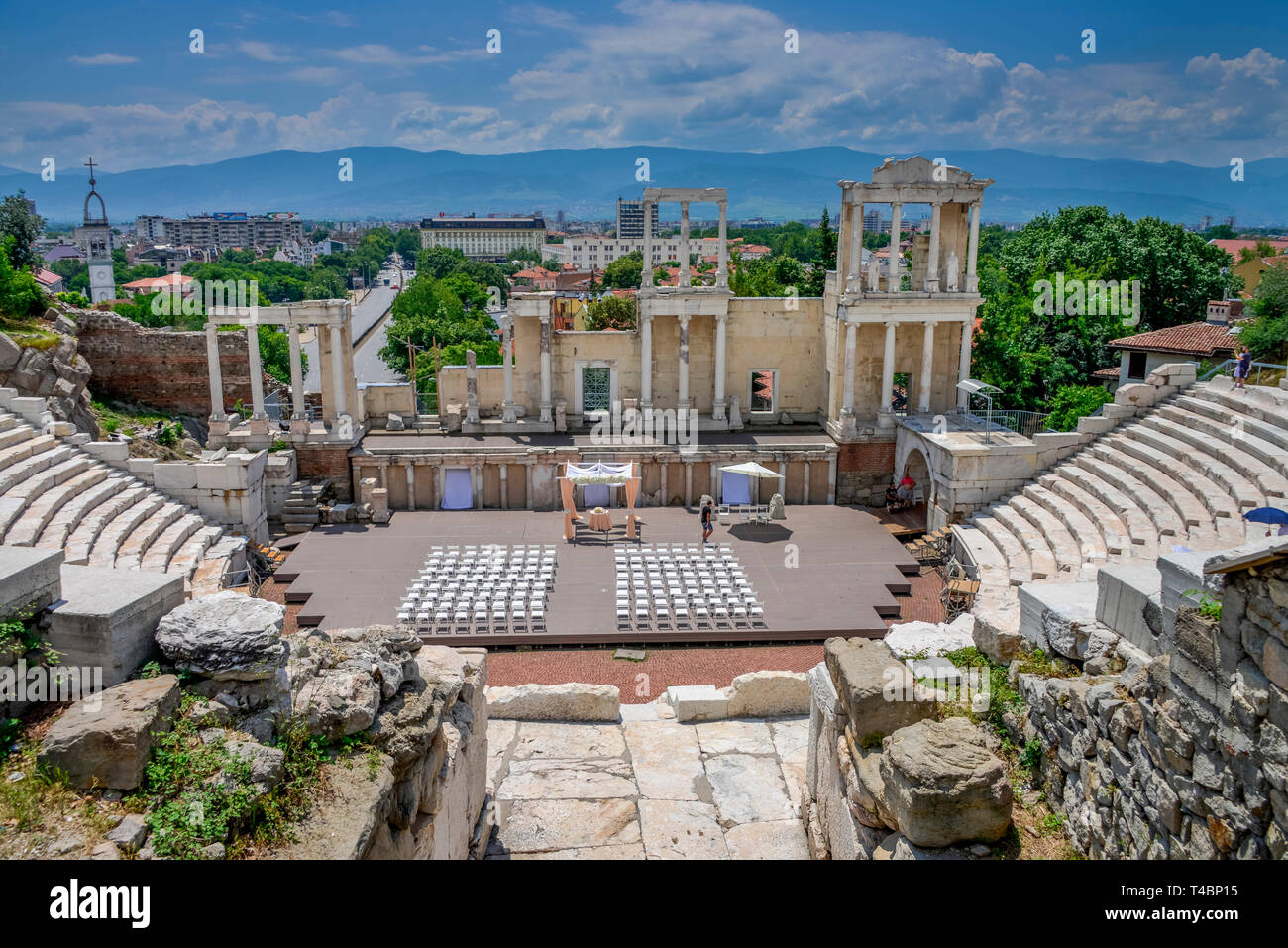 Roemisches Amphitheater, Altstadt, Plovdiv, Bulgarien Stock Photo