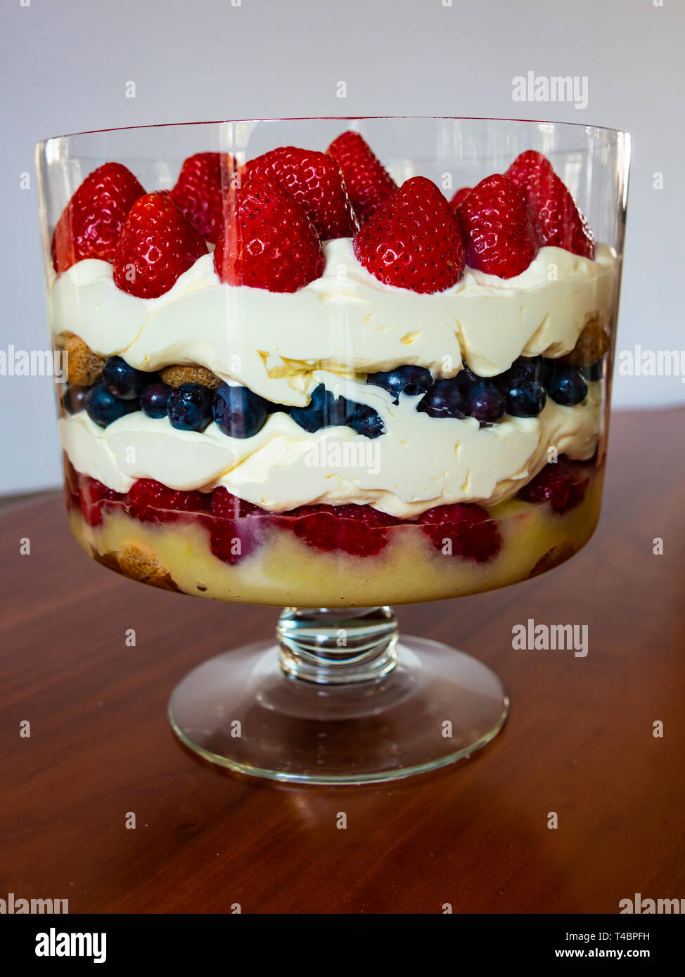 Layered fruit dessert Stock Photo Alamy