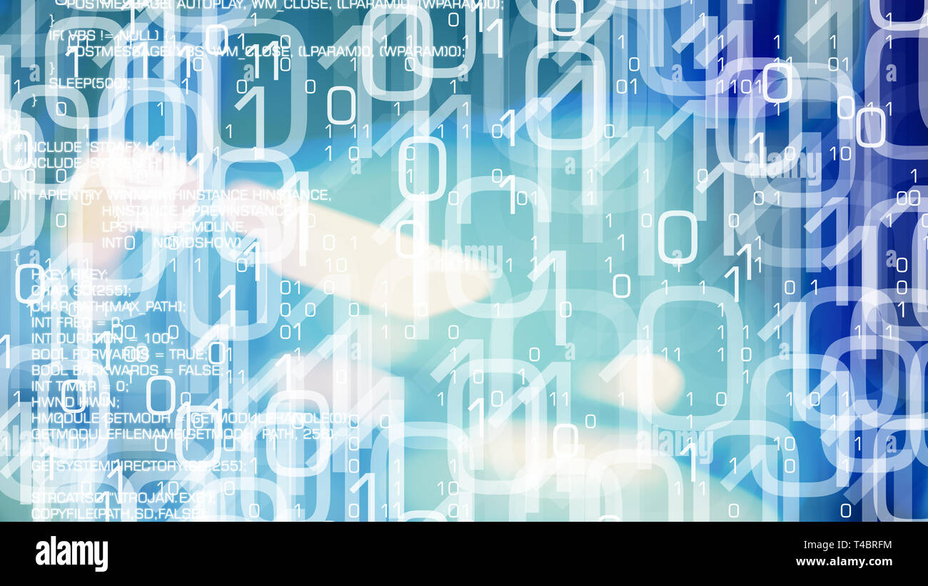 Science fiction cyber machine learning bots algorithm Stock Photo