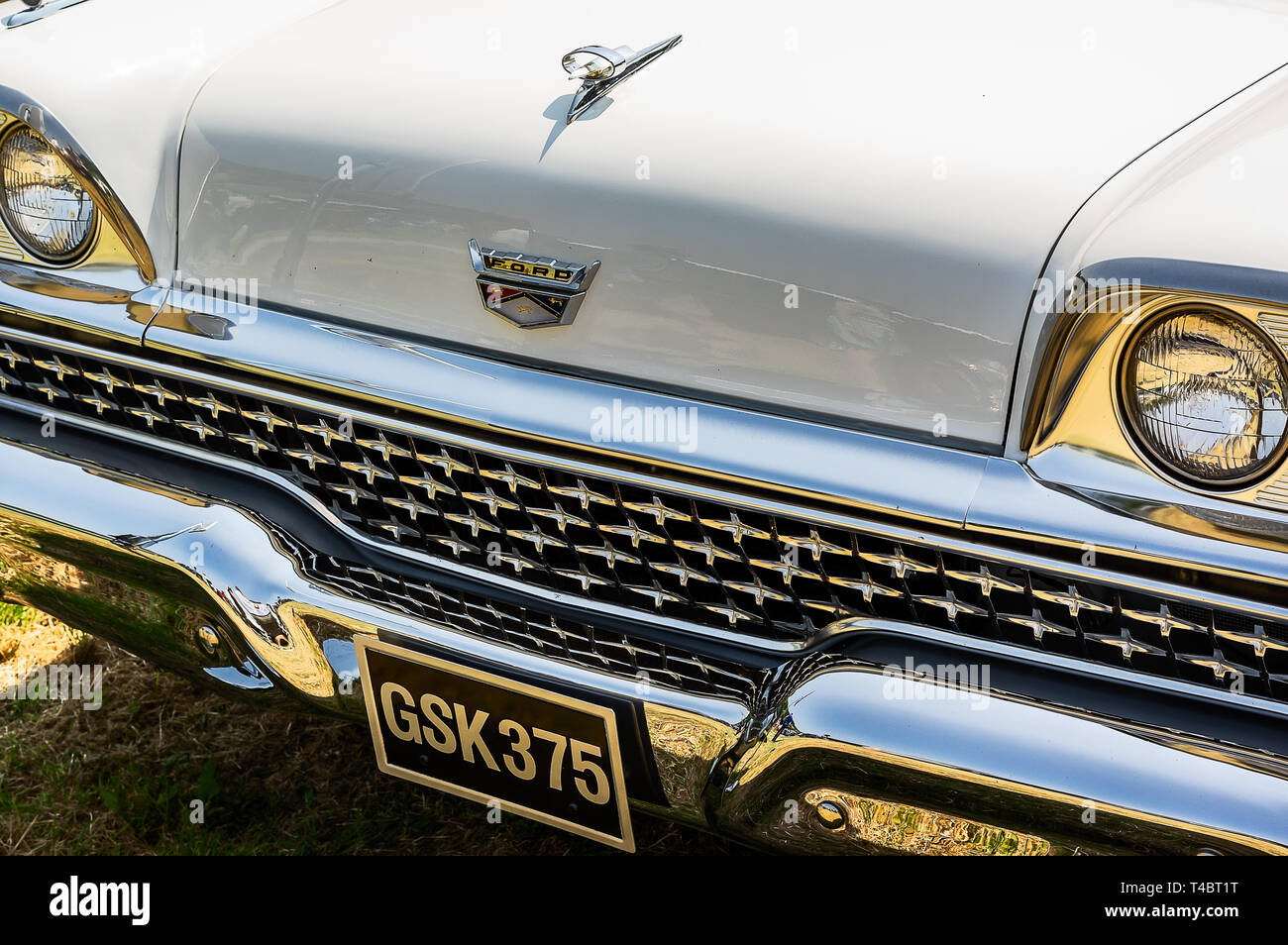 A 1959 Ford Galaxie on display at a car show Stock Photo