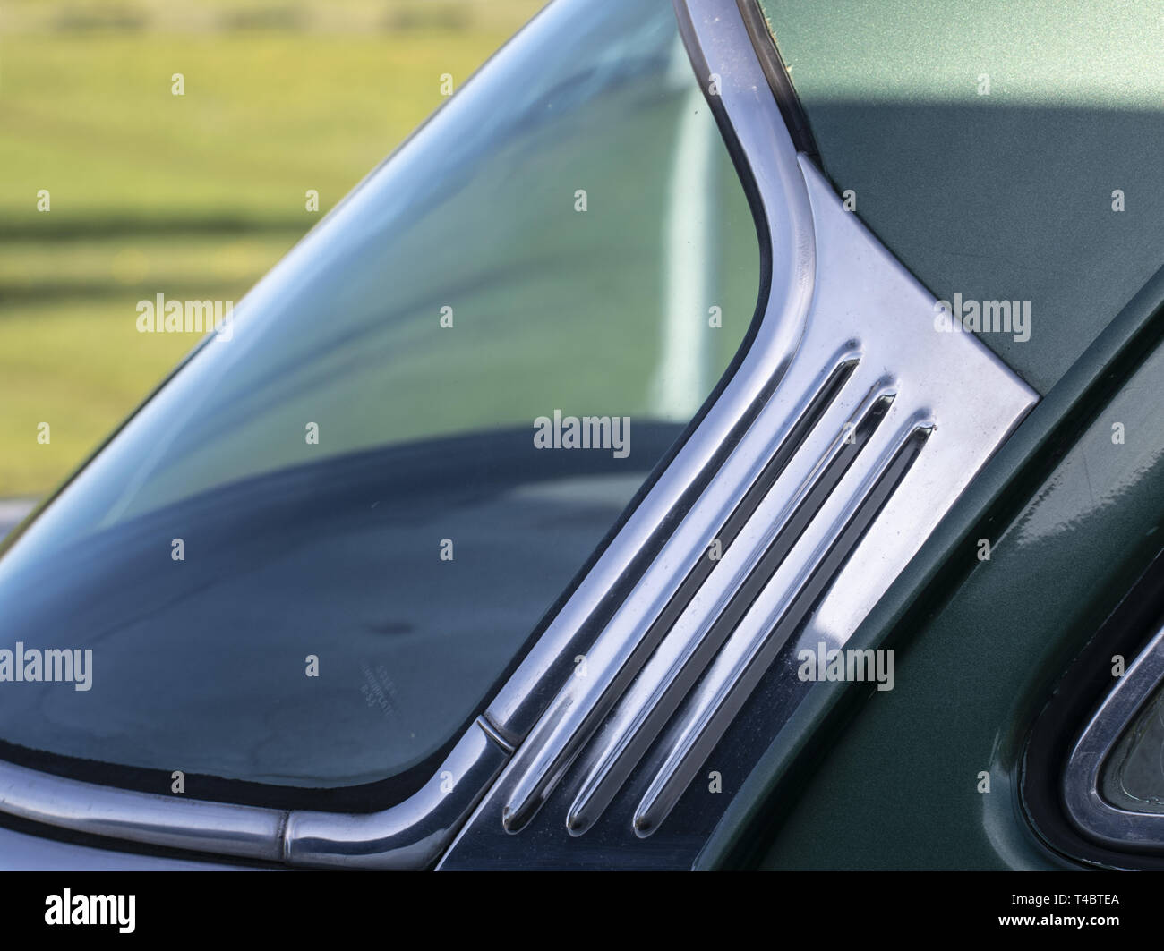 Classic car rear window Stock Photo Alamy