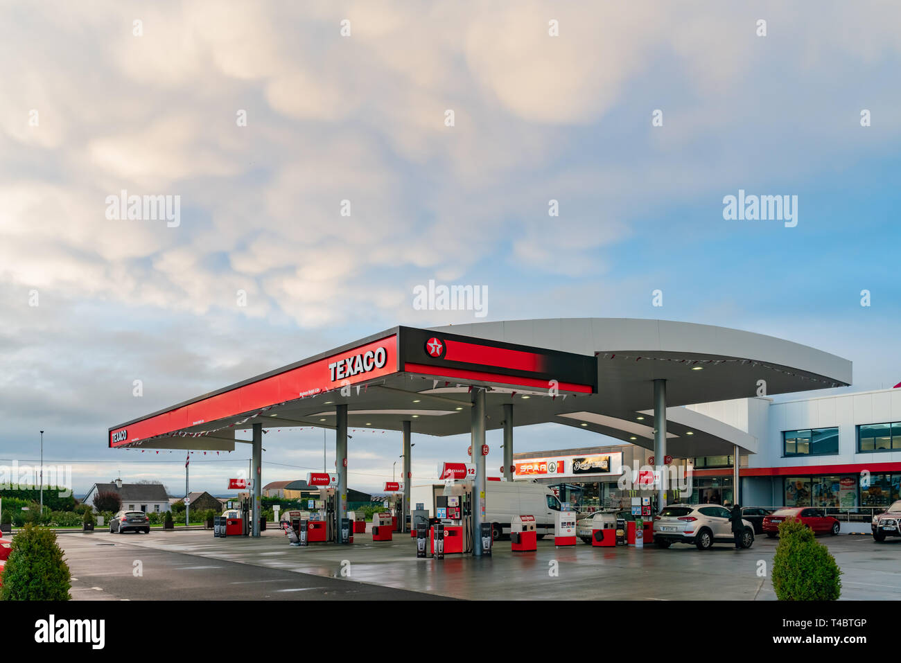 Dublin, OCT 27: Exterior view of a Texaco gas station on OCT 27, 2018 at Dublin, Ireland Stock Photo