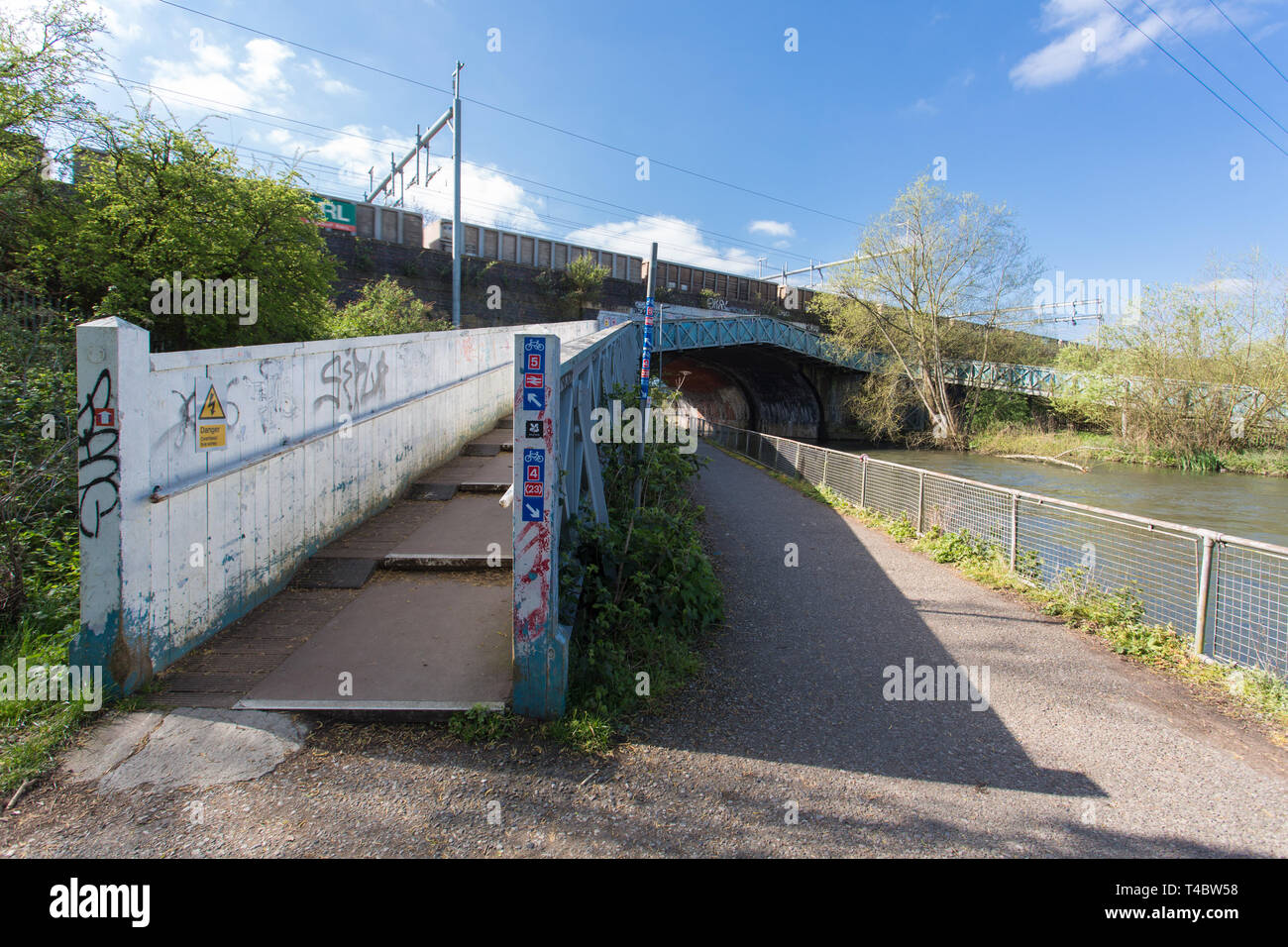 Footbridge over Kennet Stock Photo