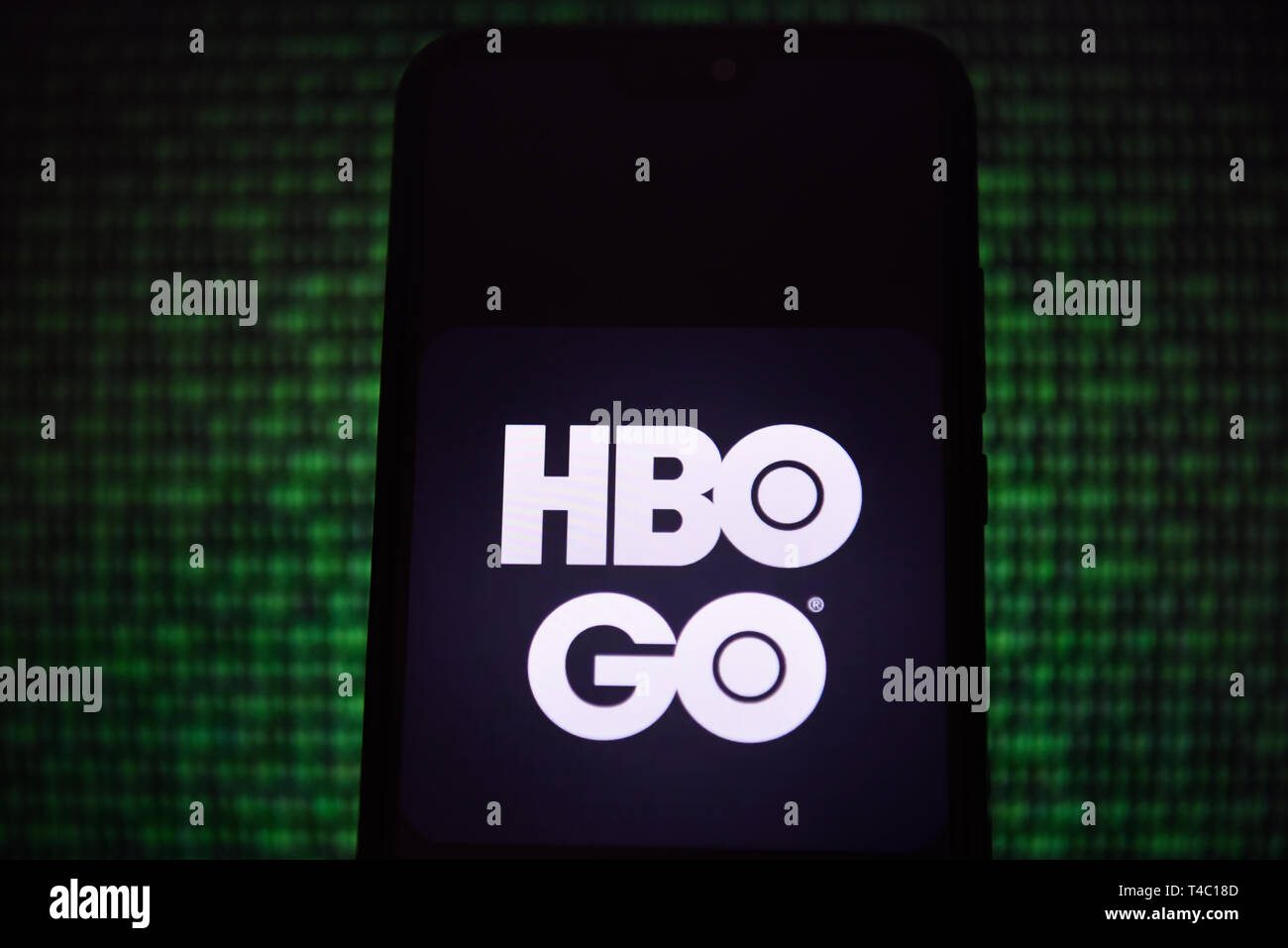Porto, Portugal. 15th Apr, 2019. In this photo illustration a HBO GO logo seen displayed on a smart phone. Credit: Omar Marques/SOPA Images/ZUMA Wire/Alamy Live News Stock Photo