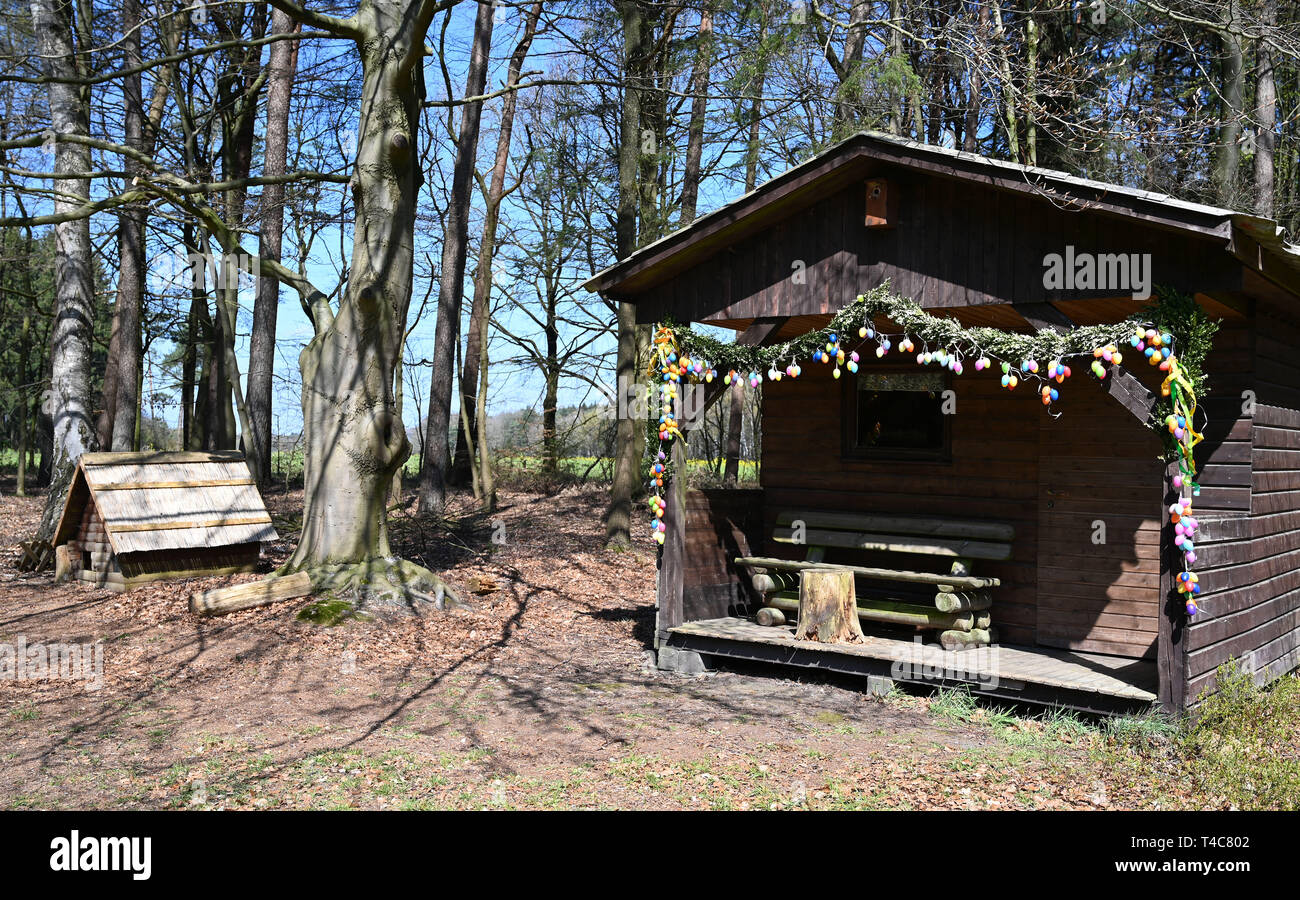 16 April 2019 Lower Saxony Ostereistedt Colourful Easter Eggs