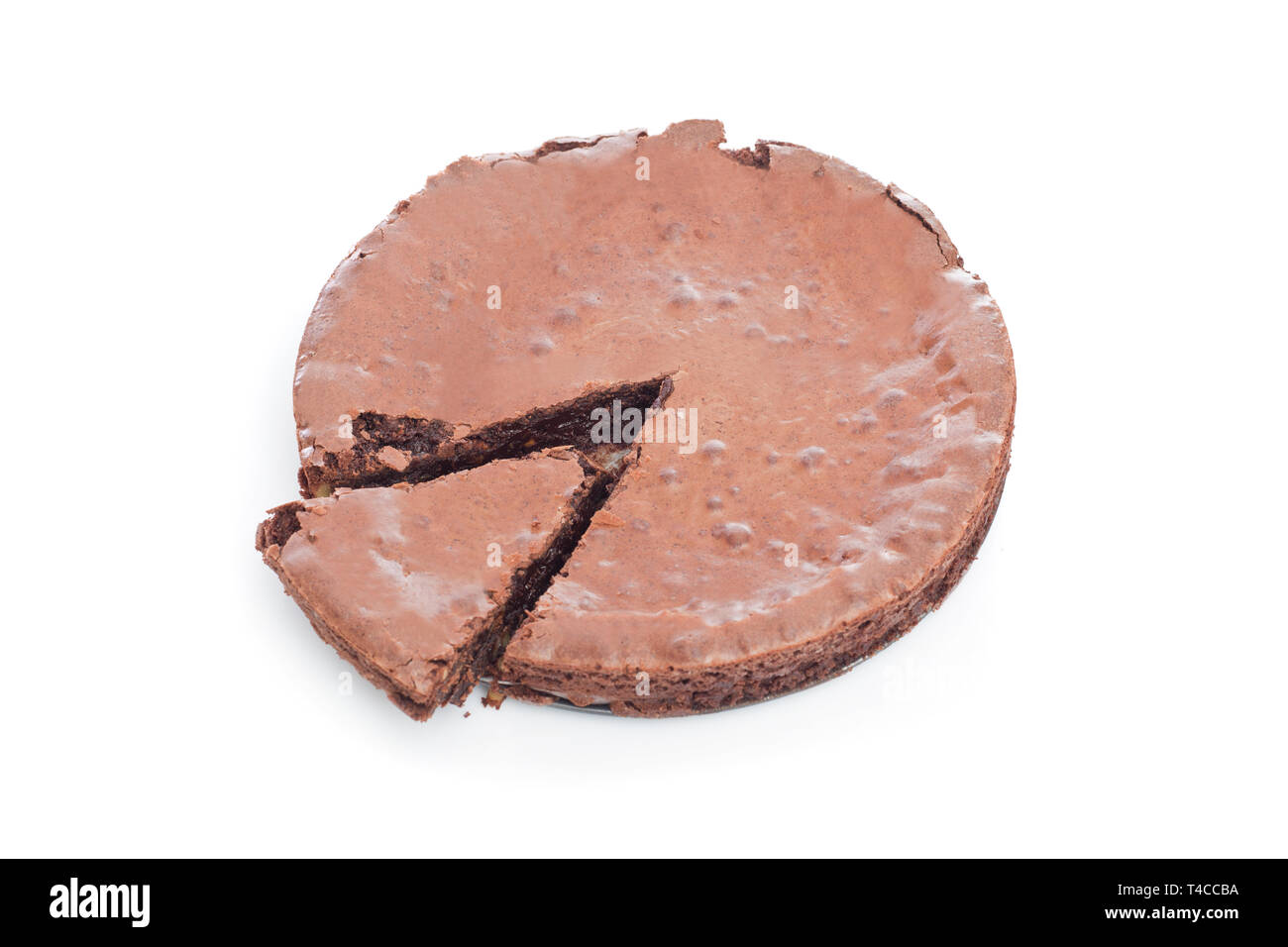 chocolate brownie cake close up on white Stock Photo - Alamy