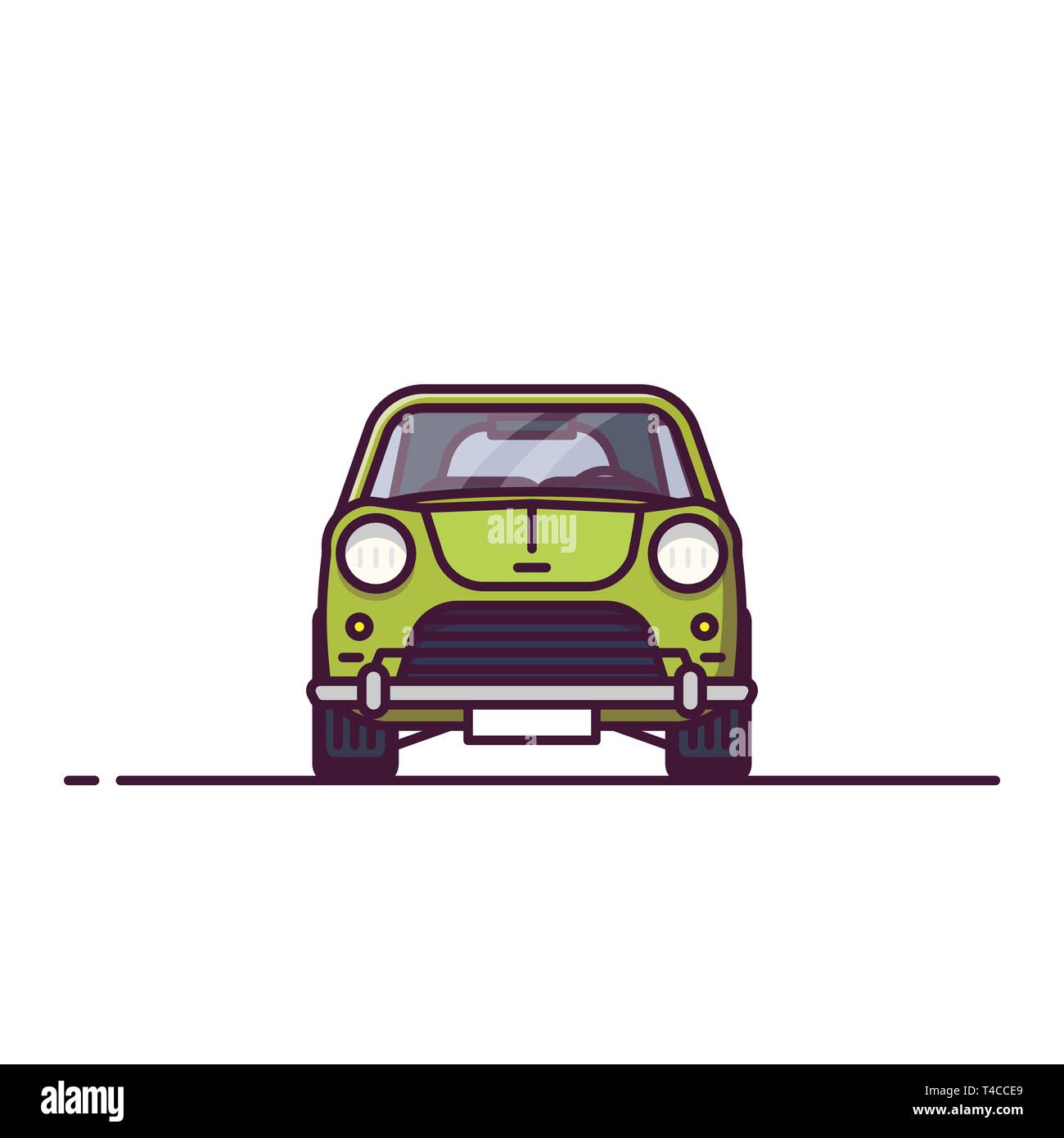 Front view of retro car Stock Vector