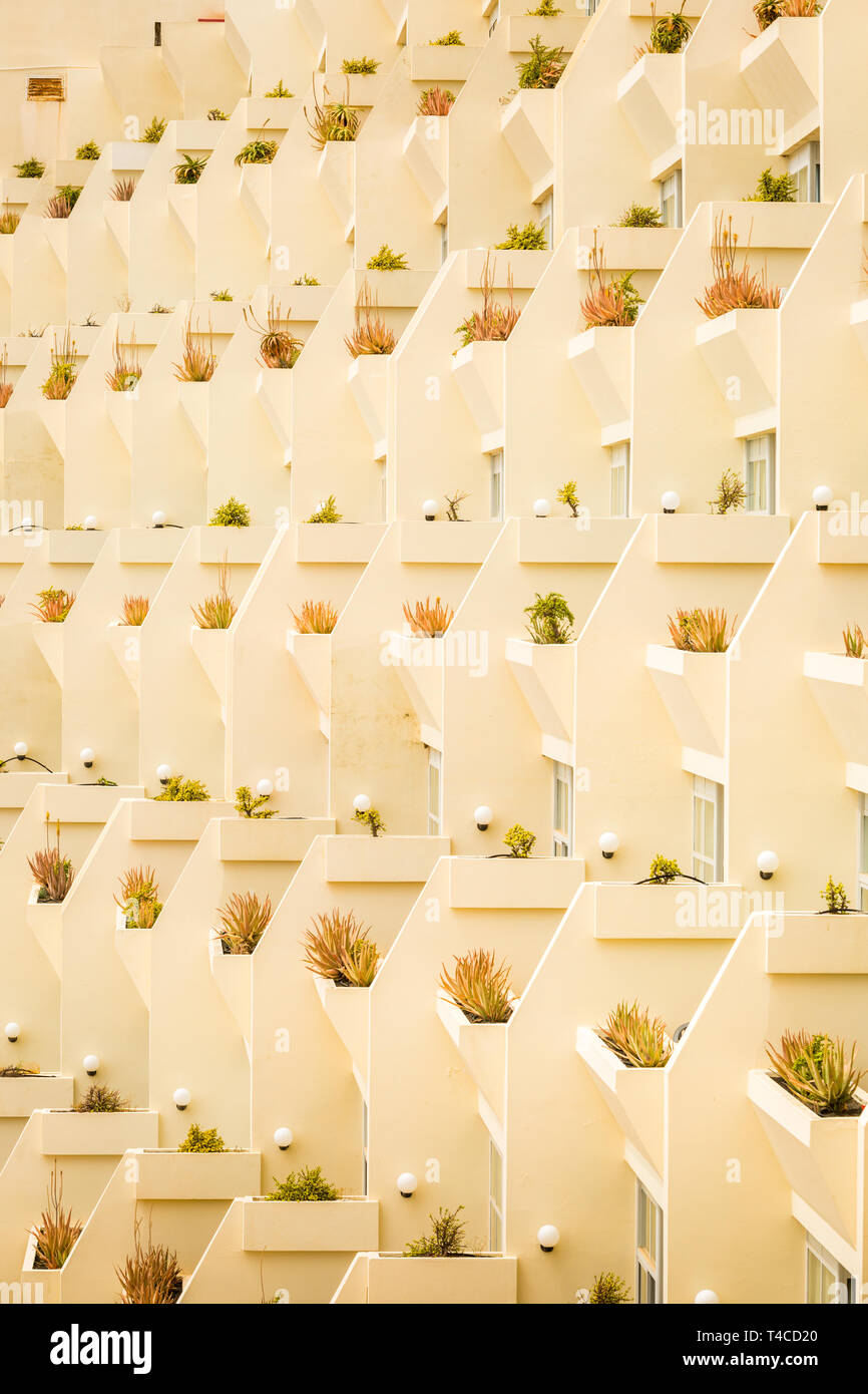 Modern 1990s hotel architecture, Lanzarote Stock Photo