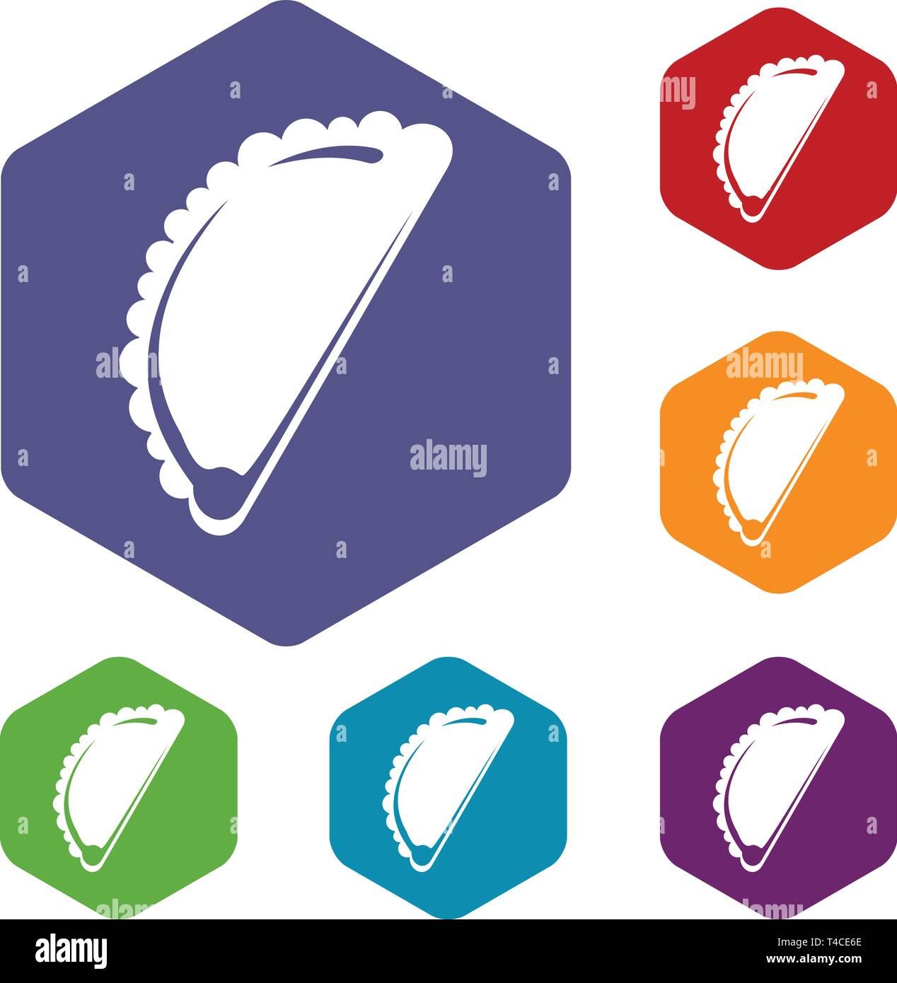 Cheburek icons vector hexahedron Stock Vector