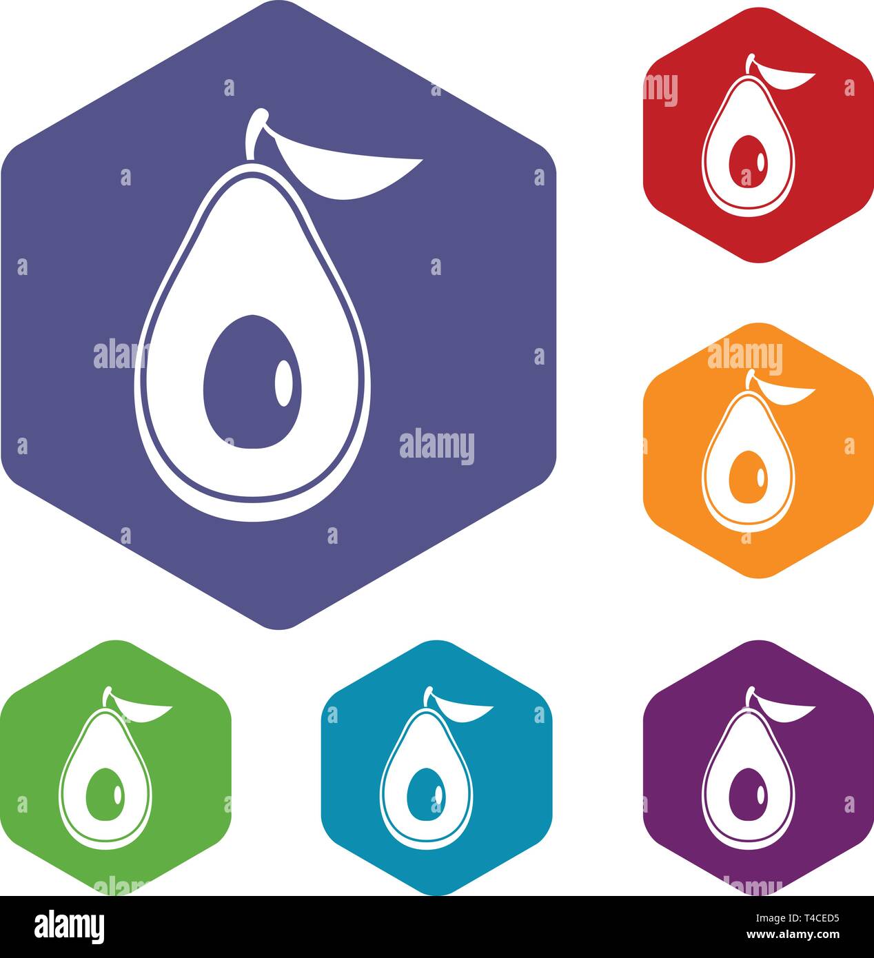 Avocado icons vector hexahedron Stock Vector