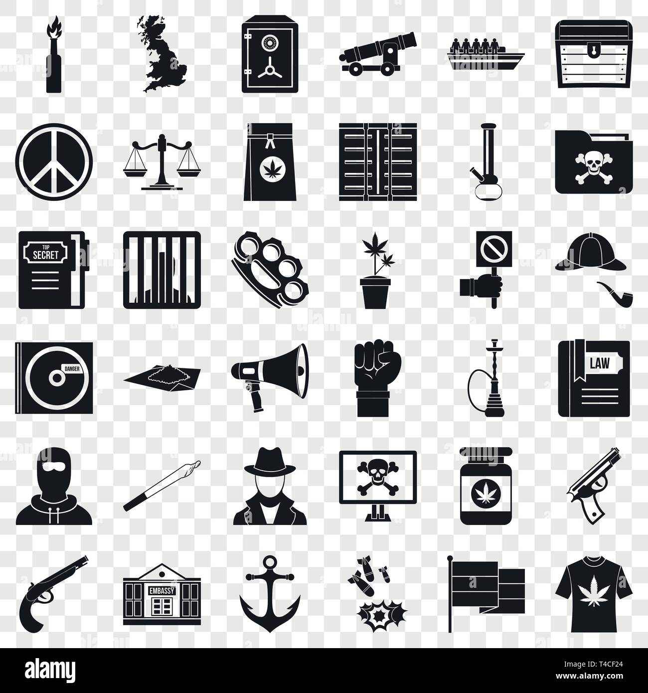 Danger crime icons set, simple style Stock Vector Image & Art - Alamy