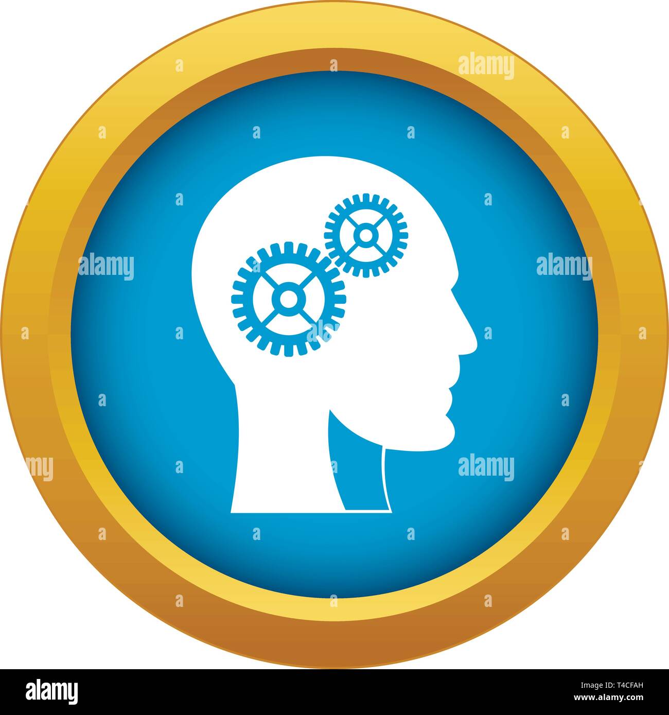 Gears in human head icon blue vector isolated Stock Vector Image & Art ...