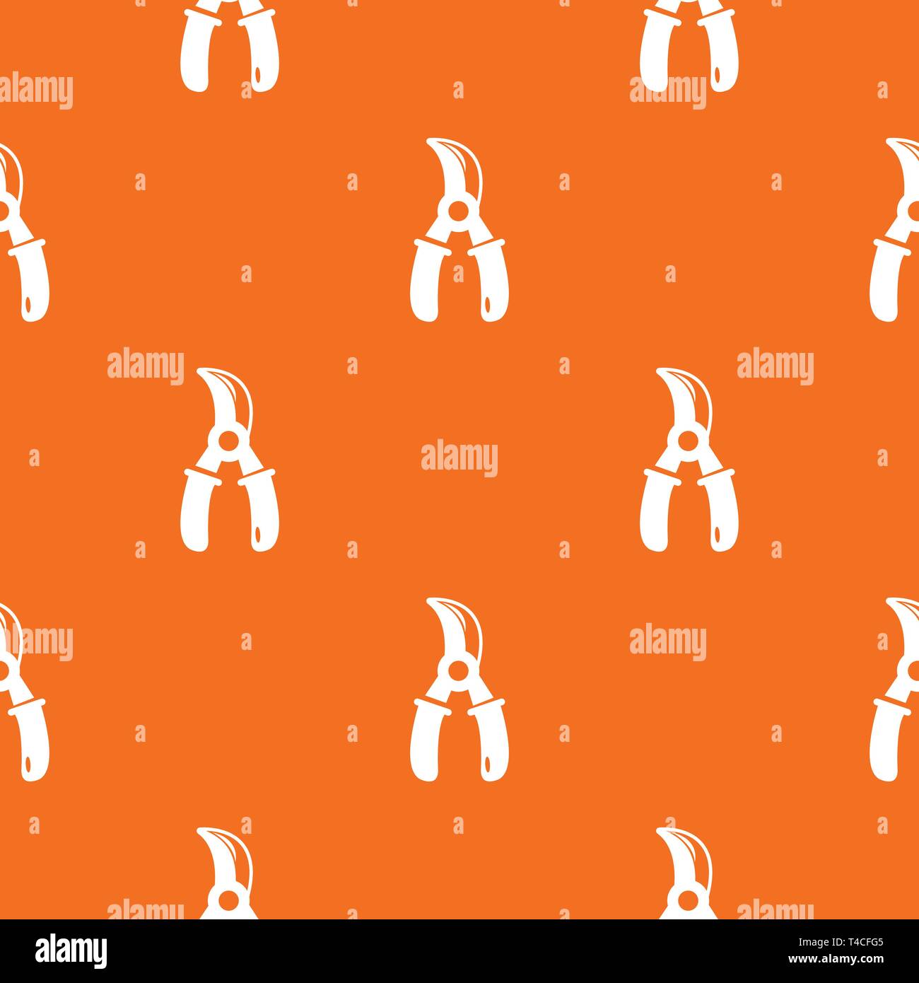Grape scissors pattern vector orange Stock Vector