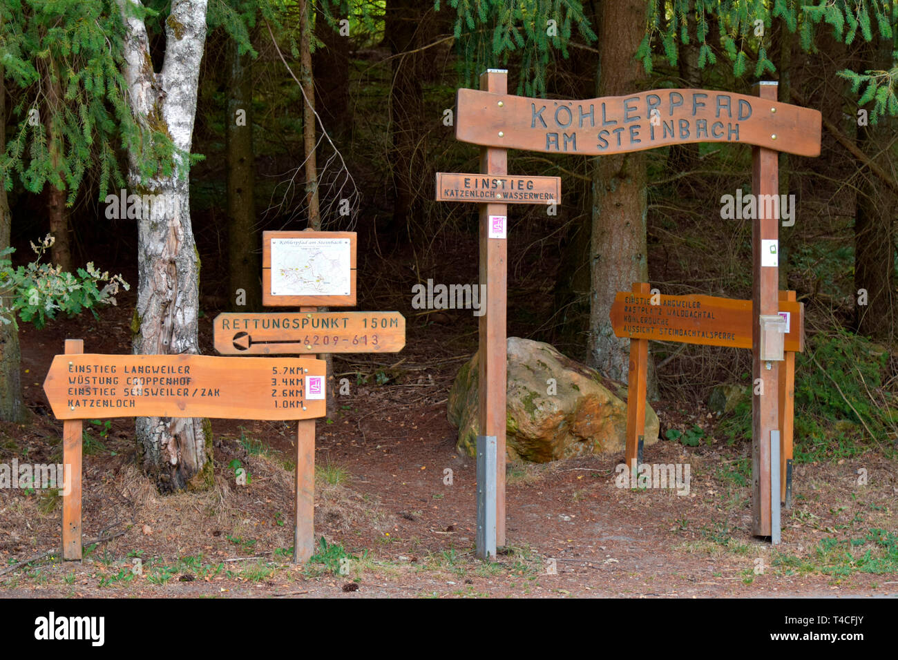 Traumschleife, Charcoal Burner Premium Hiking Path, Germany, Rhineland-Palatinate, Hunsrueck, Köhlerpfad Stock Photo