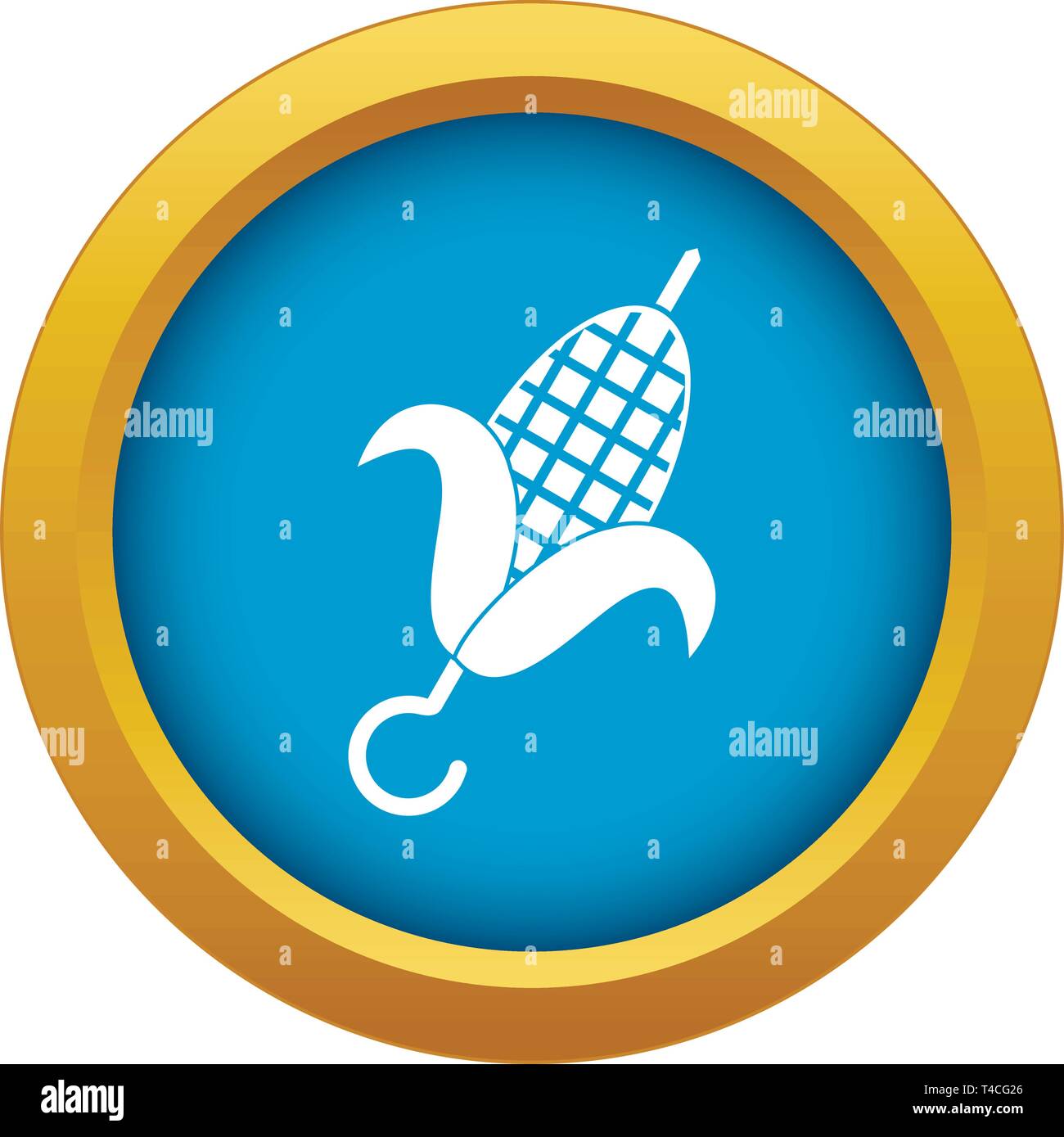 Grilled corn cob icon blue vector isolated Stock Vector Image & Art - Alamy