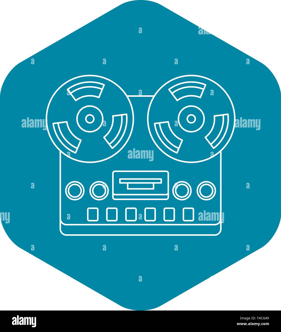Analog stereo open reel tape deck recorder icon Stock Vector