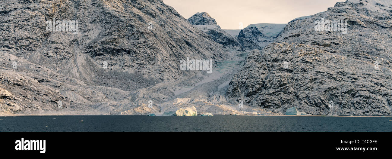 Glacial landscape, Scoresbysund, Greenland Stock Photo