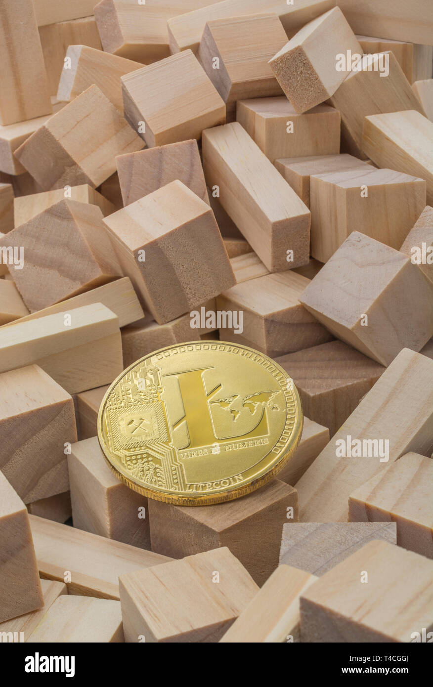 Cryptocurrency Litecoin token on small wooden bricks - For FTX  cryptocurrency crash, Litecoin fall, Litecoin price crash,SVB bank collapse  Stock Photo - Alamy