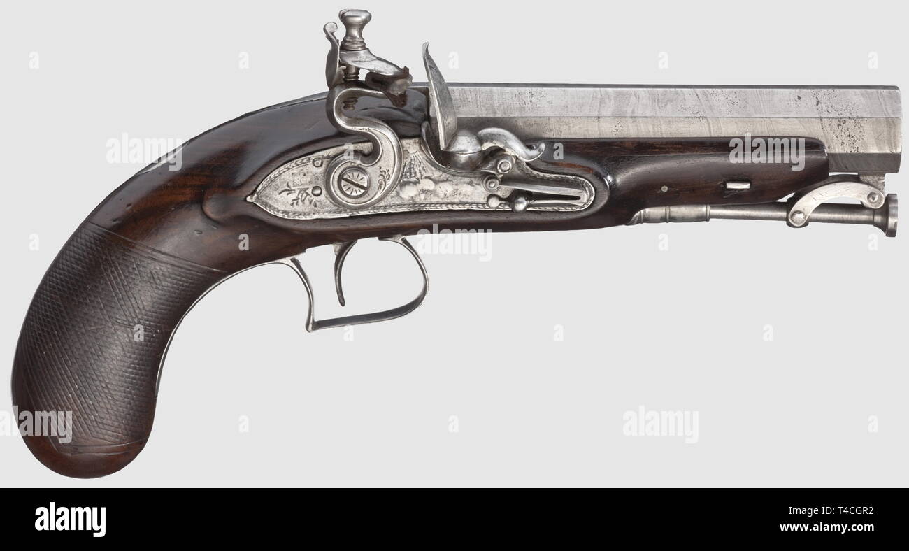 Small arms, pistols, flintlock pistol, calibre 17 mm, Liege, Belgium, circa 1810, Additional-Rights-Clearance-Info-Not-Available Stock Photo