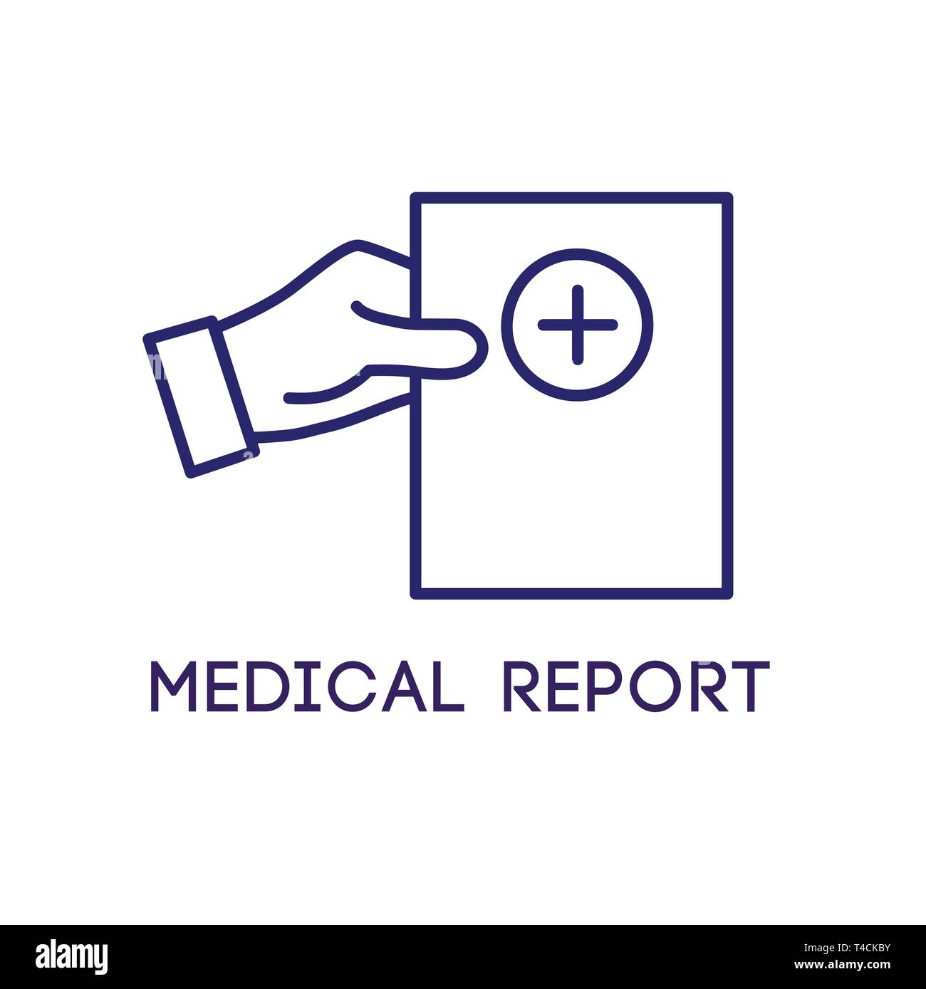 Medical Report outline / line flat vector icon mobile application or