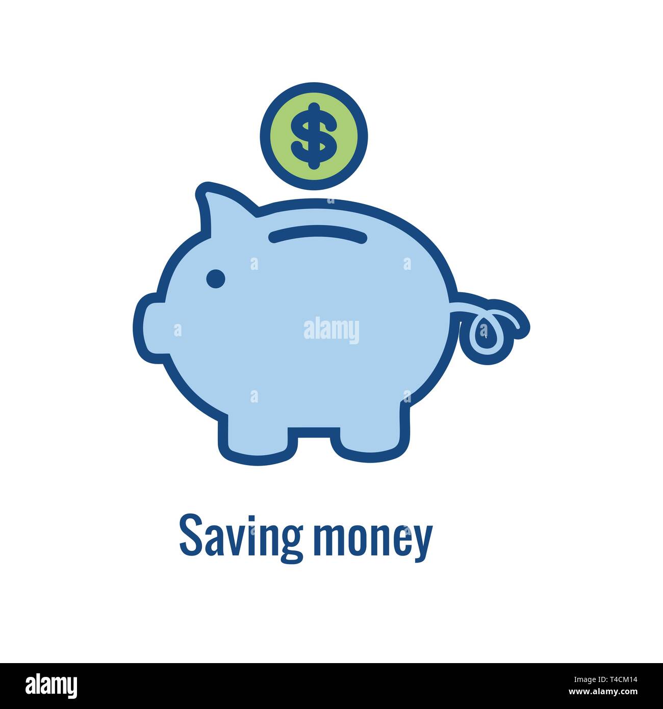 Personal Finance & Responsibility Icon : concept involves saving money Stock Vector