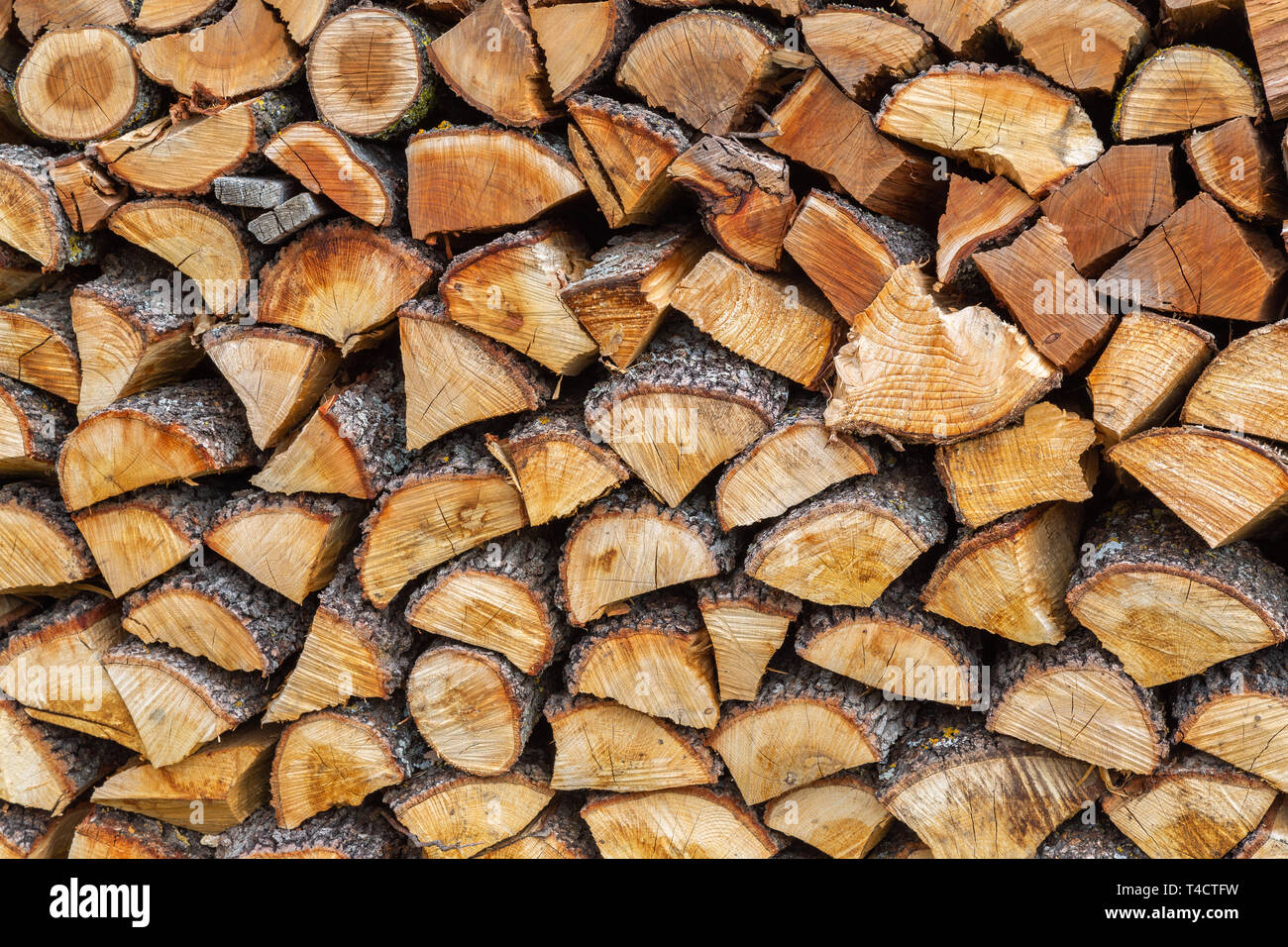pile of firewood, renewable energy Stock Photo