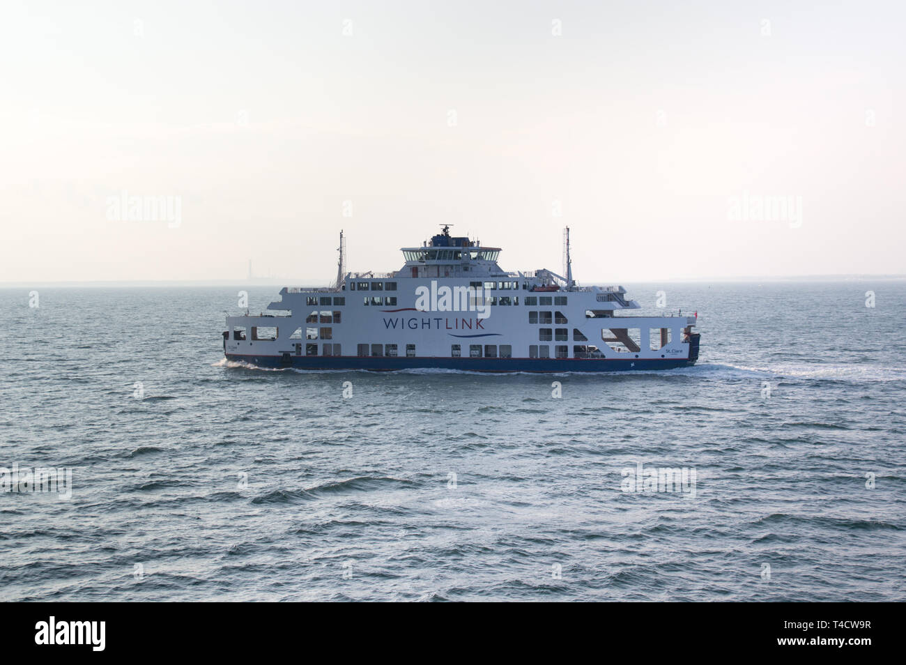 Wightlink ferry running trips between Portsmouth and Isle of wight Stock Photo