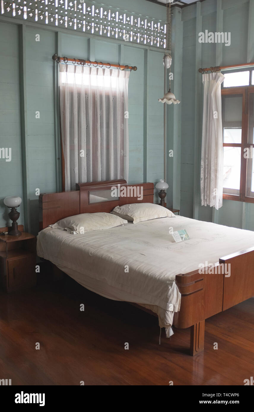 Bedroom at the Bangkokian Museum in Bangkok Stock Photo