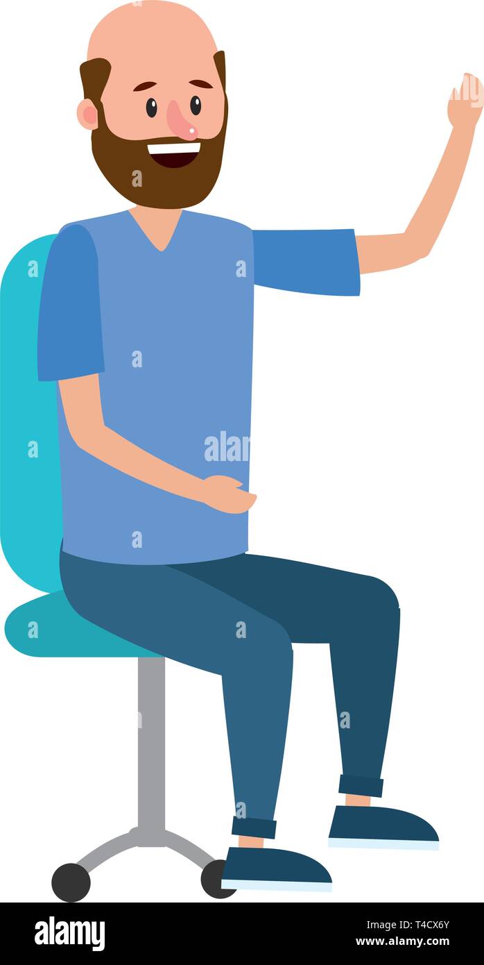 person sitting on a chair cartoon