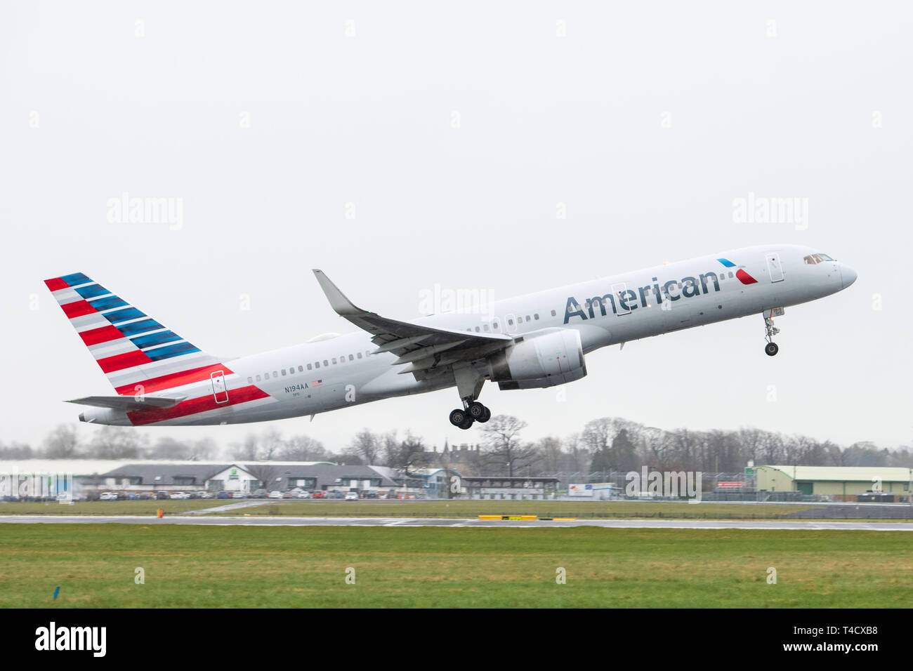 American Airlines Philadelphia launch at Edinburgh Airport Stock Photo