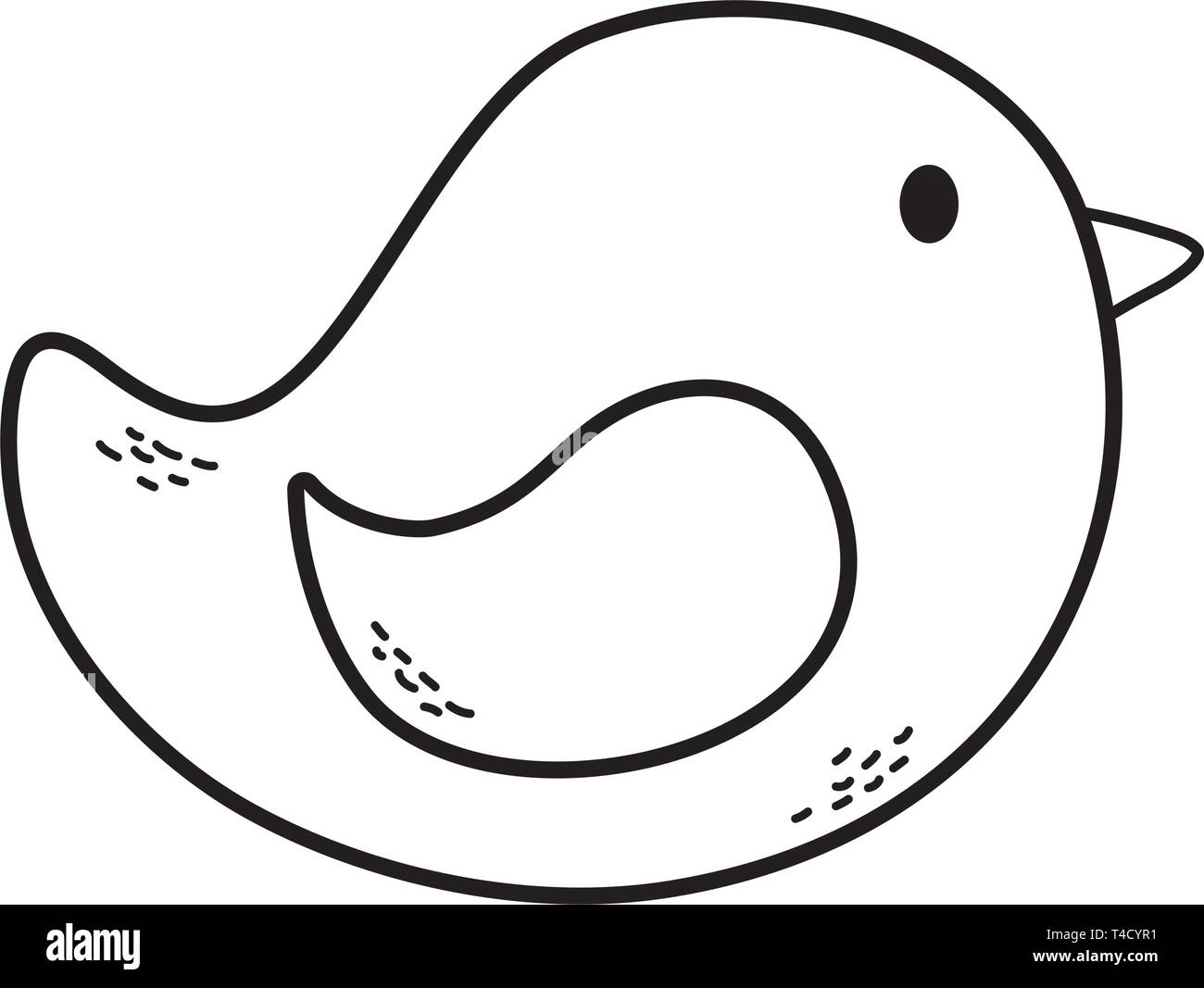 cute baby shower element rubber duck toy cartoon vector illustration ...