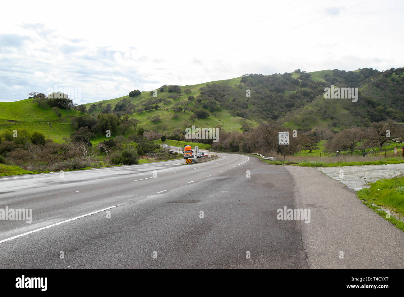 California State Route 152, also know as the Pacheco Pass Highway, Gilroy, California, United States Stock Photo