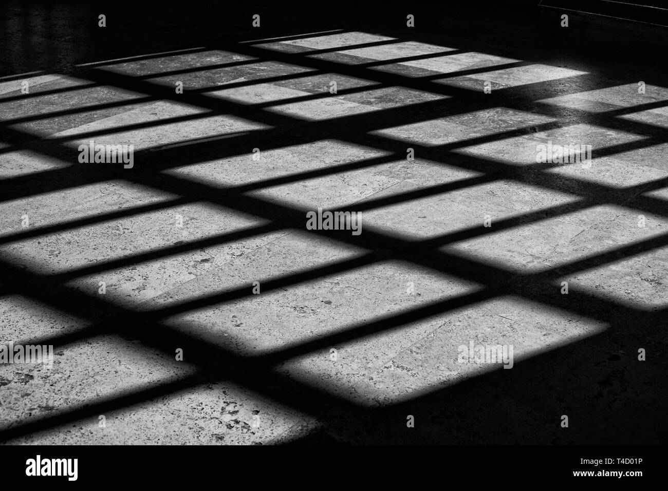 Abstract Diagonal Light and Shadows Pattern as Black and White Stock Photo