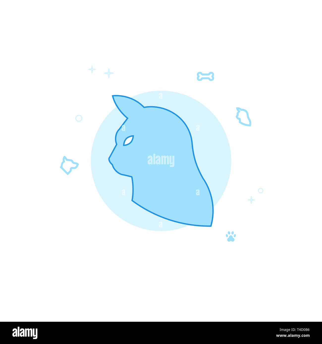 Cat Head Profile Flat Icon. Pet and Pet Supply Illustration. Light Flat  Style. Blue Monochrome Design Stock Photo - Alamy