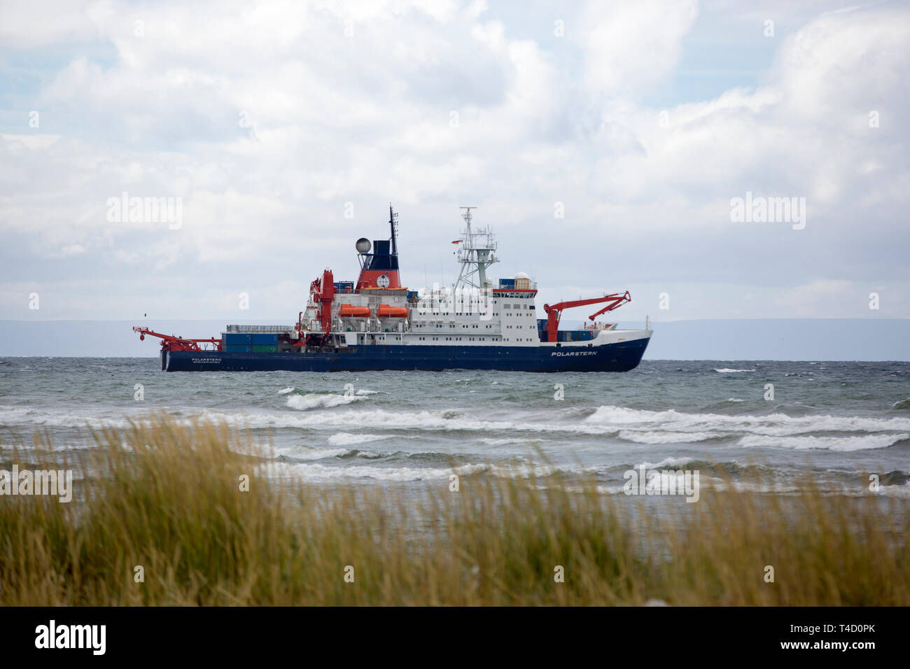 The Polarstern in Punta Arenas, a German ricebreaking science research vessel from the Alfred Wegener institute. Stock Photo