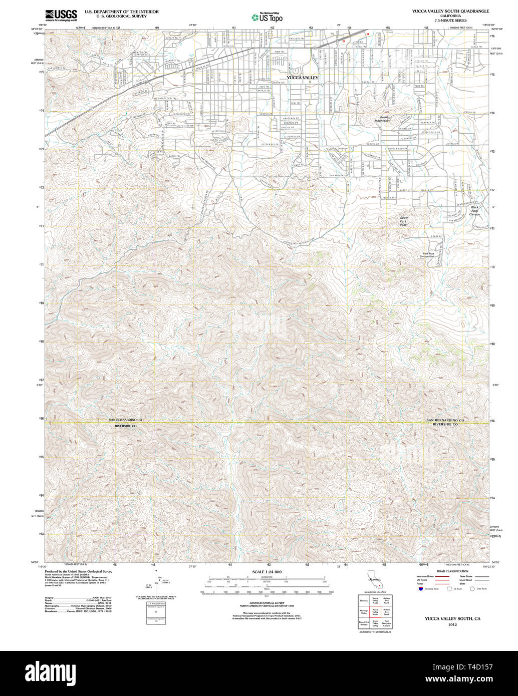 Map of yucca valley hires stock photography and images Alamy