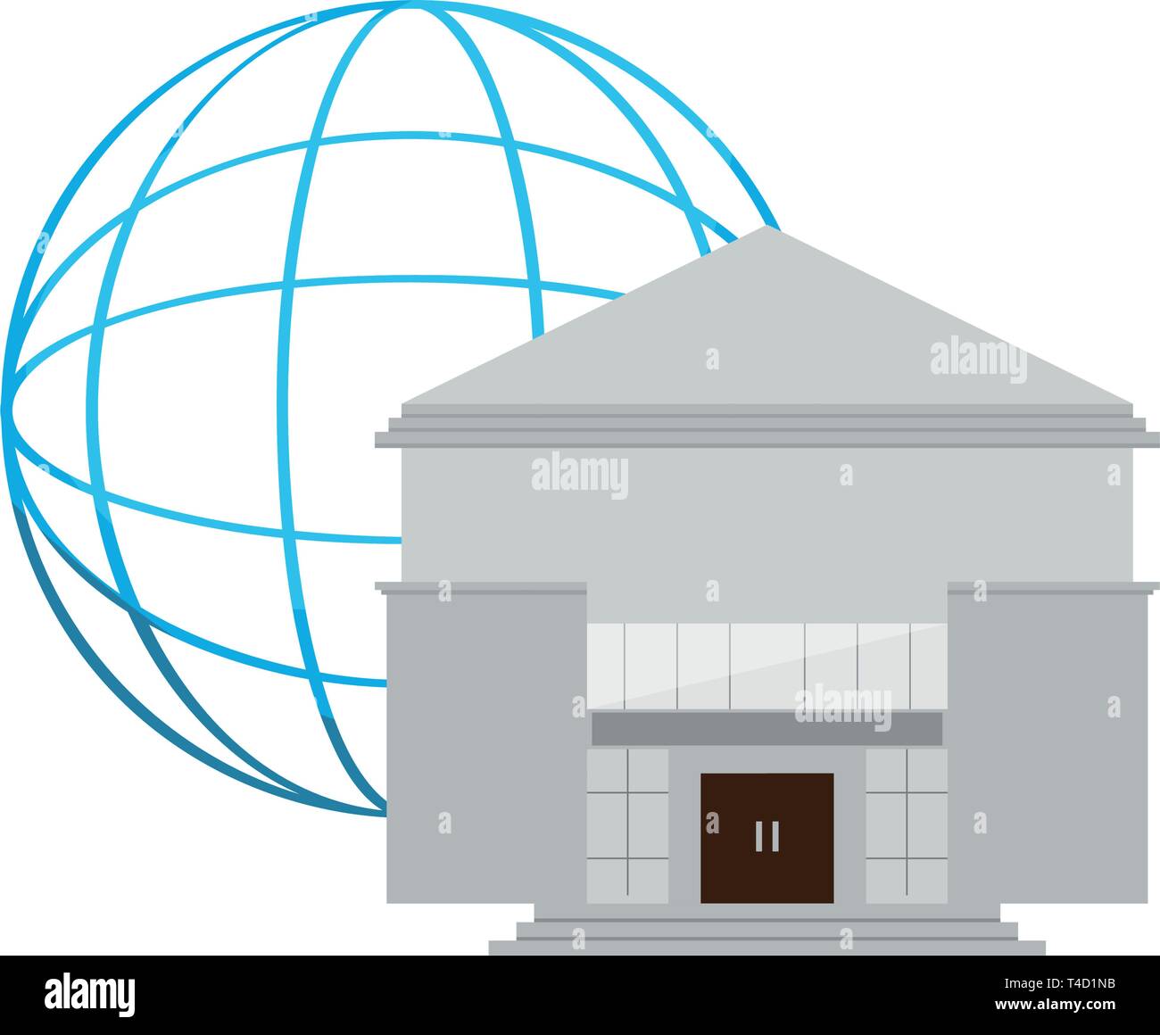 Bank building with a web icon Stock Vector Image & Art - Alamy