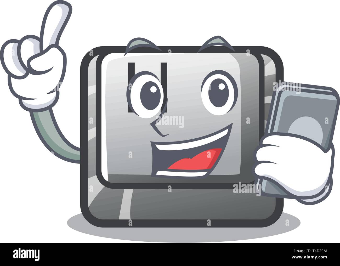 With phone H button installed in cartoon game Stock Vector