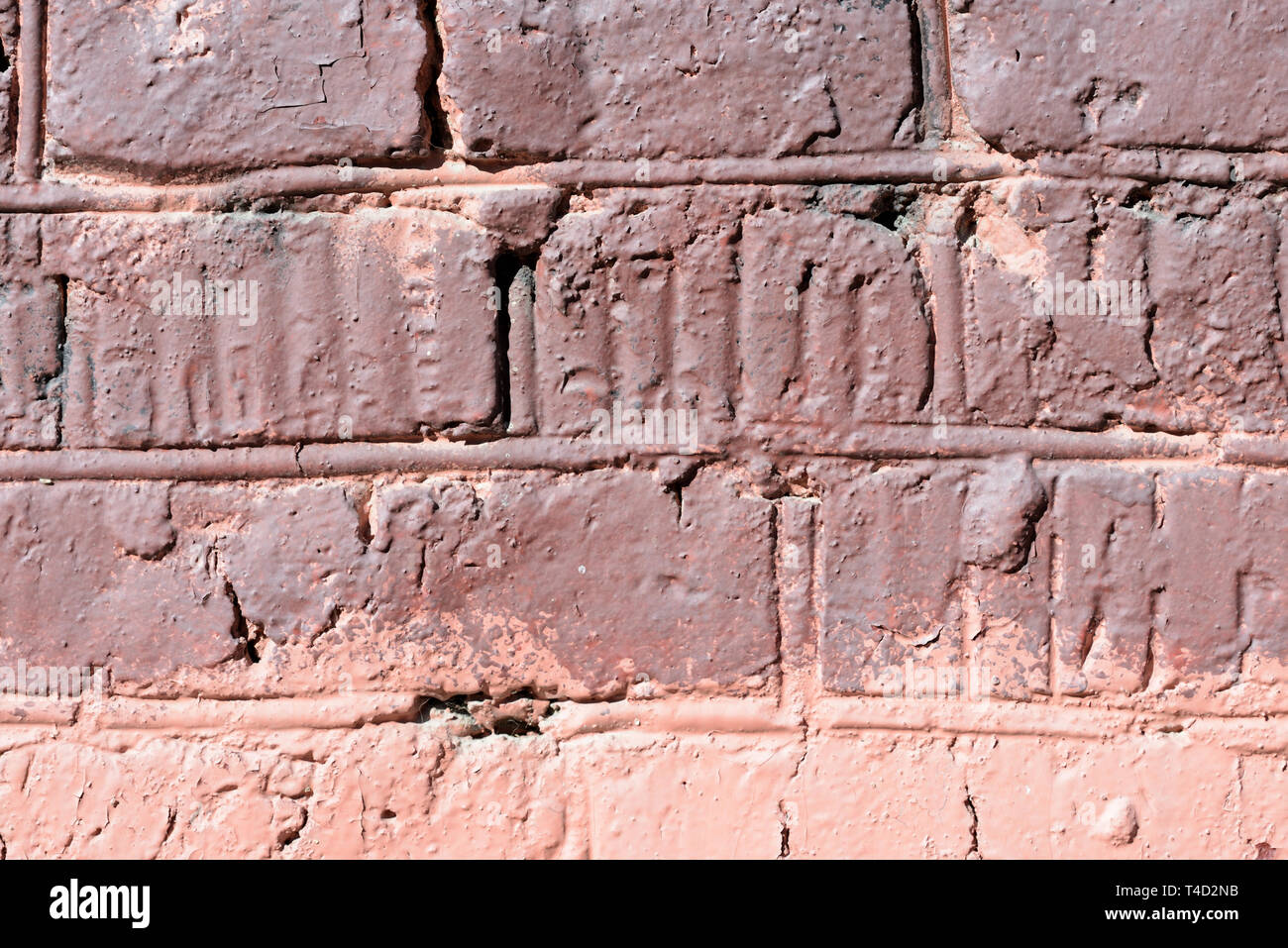 Painted brick wall texture close up. Brick wall background Stock Photo
