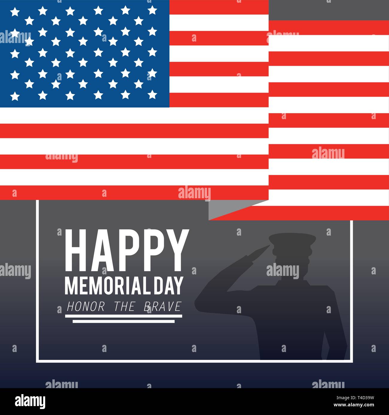 usa flag with military man to memorial day vector illustration Stock ...