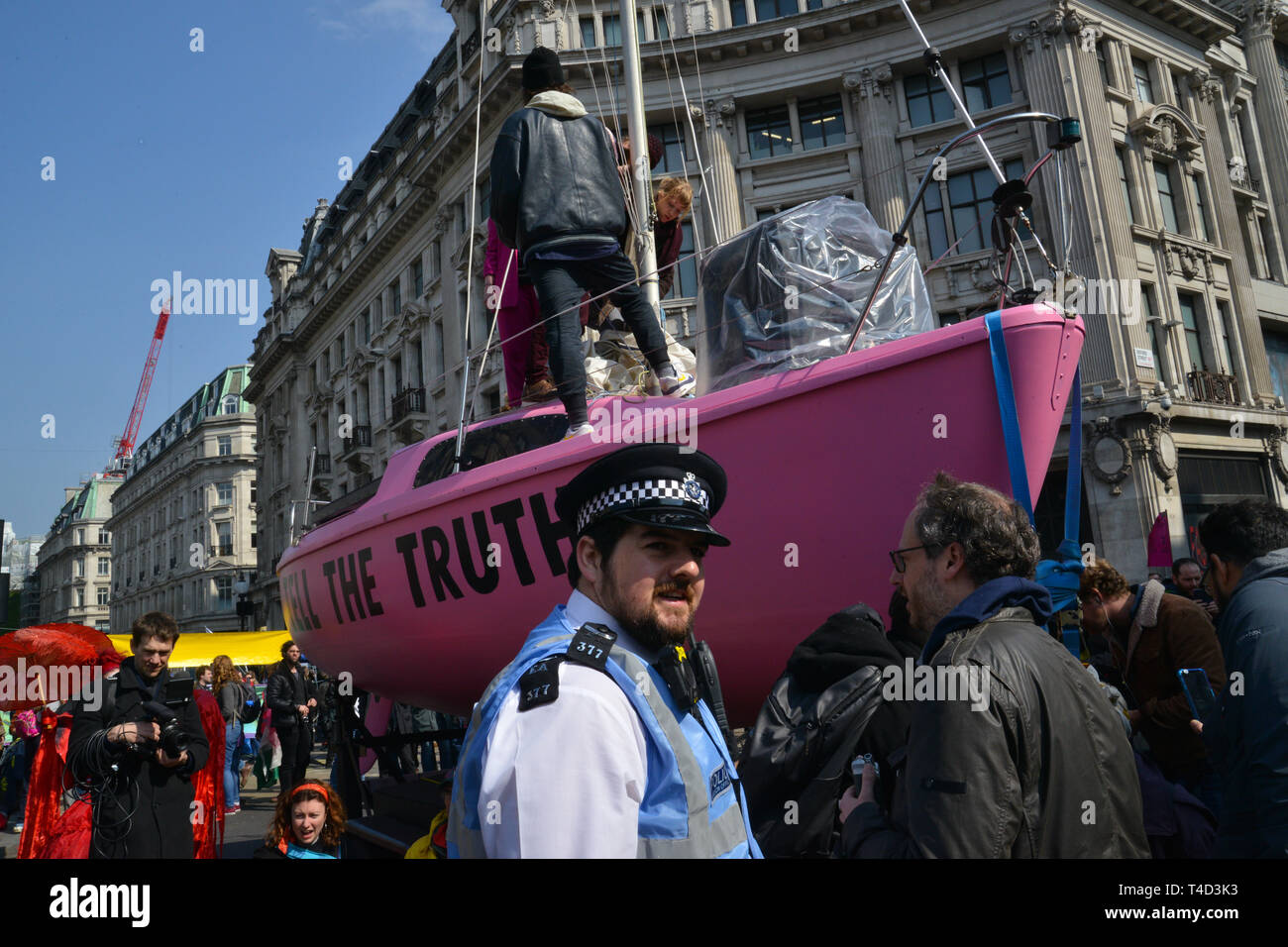 Extinction Rebellion protest in London. Stock Photo