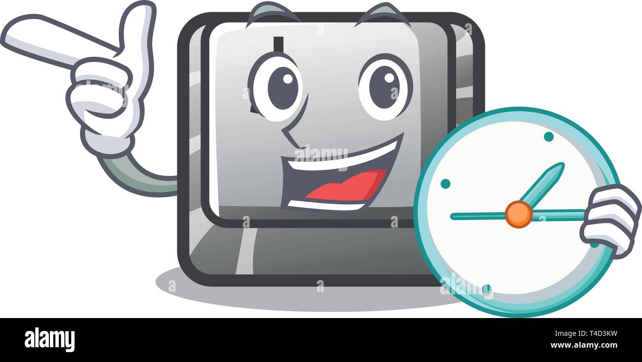 With clock button J isolated in the cartoon Stock Vector Image & Art ...