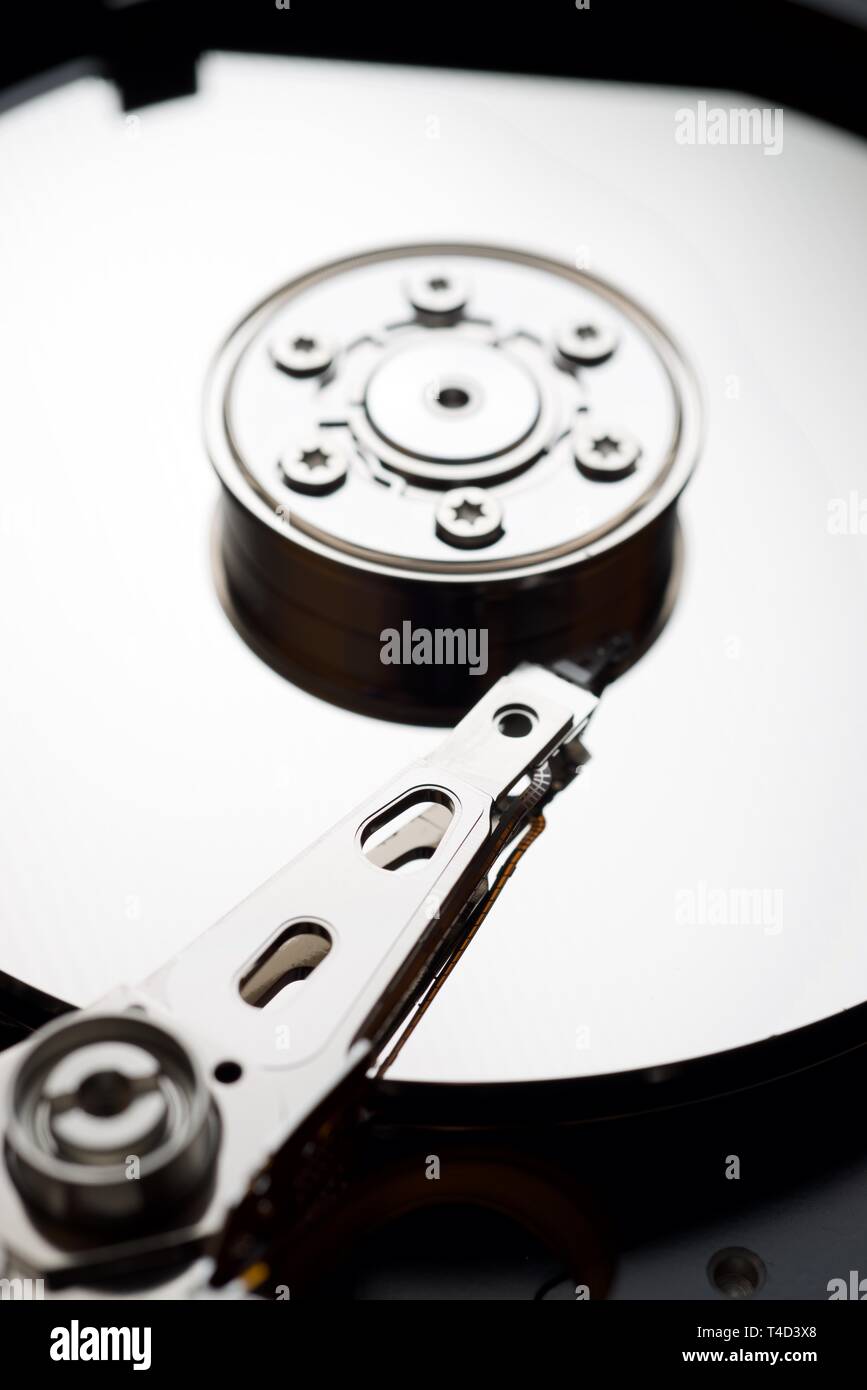 Open Cpu Disc Closeup of an open computer hard drive Stock Photo - Alamy