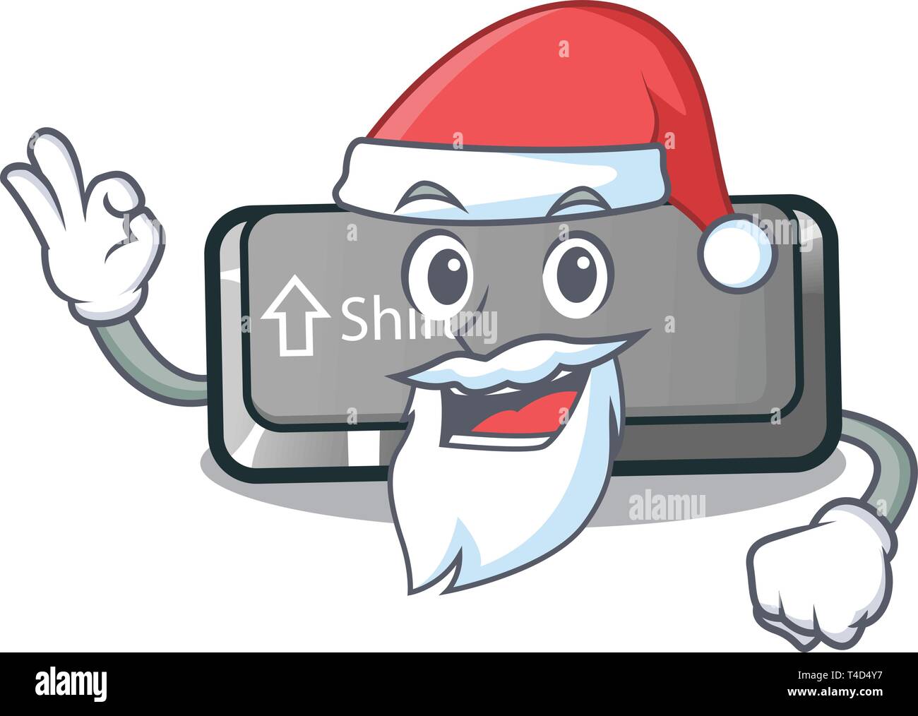 Santa shift button installed in cartoon game Stock Vector