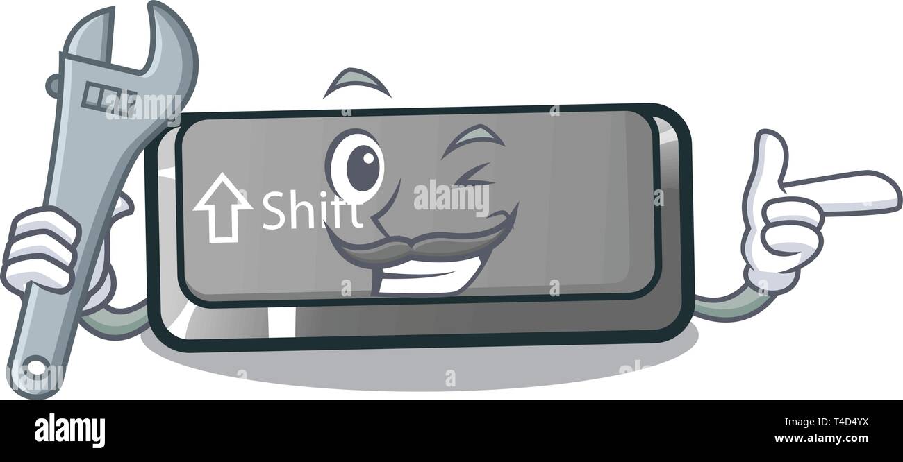 Mechanic shift button installed in cartoon game Stock Vector Image