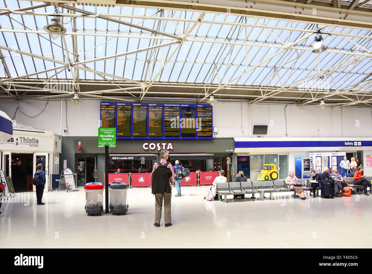 Interior of Inverness Railway Station, Academy Street, Inverness, Highland, Scotland, United Kingdom Stock Photo
