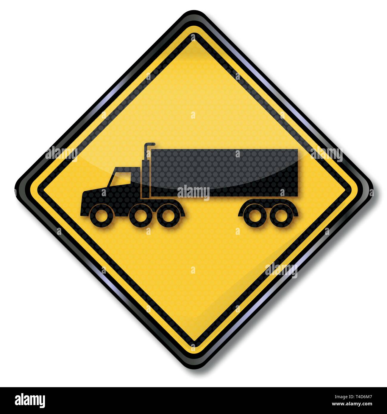 Trucks, semi-trailer and trucker Stock Vector
